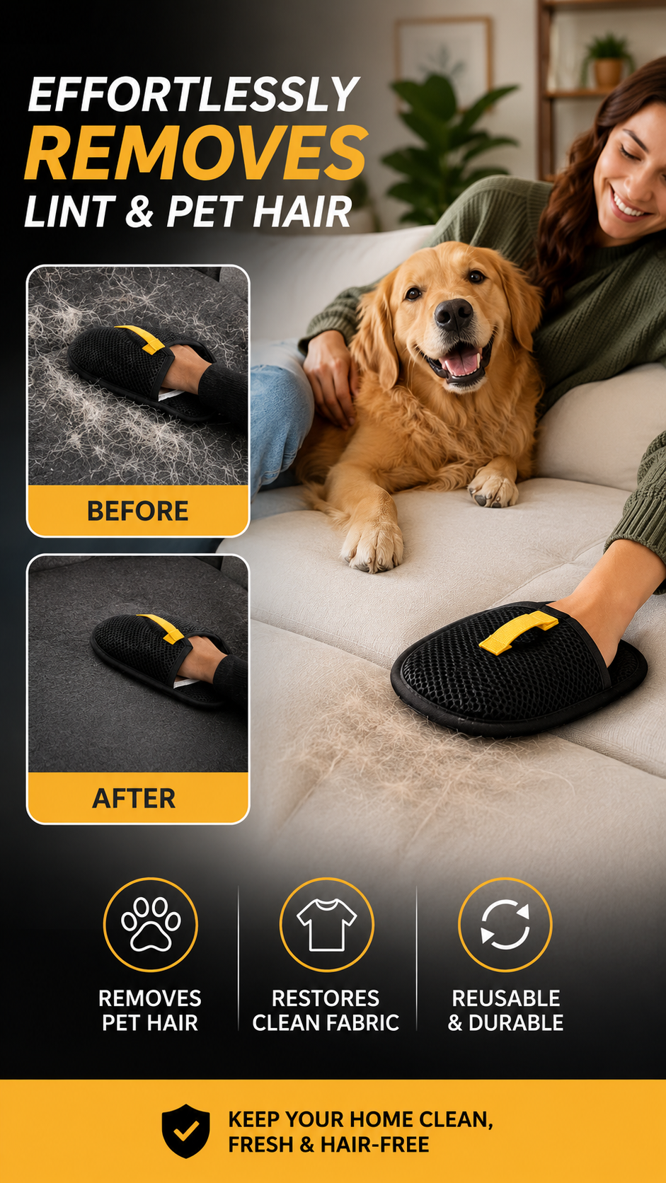 PawHaven Facebook ad: Stop Wasting Time On Pet Hair