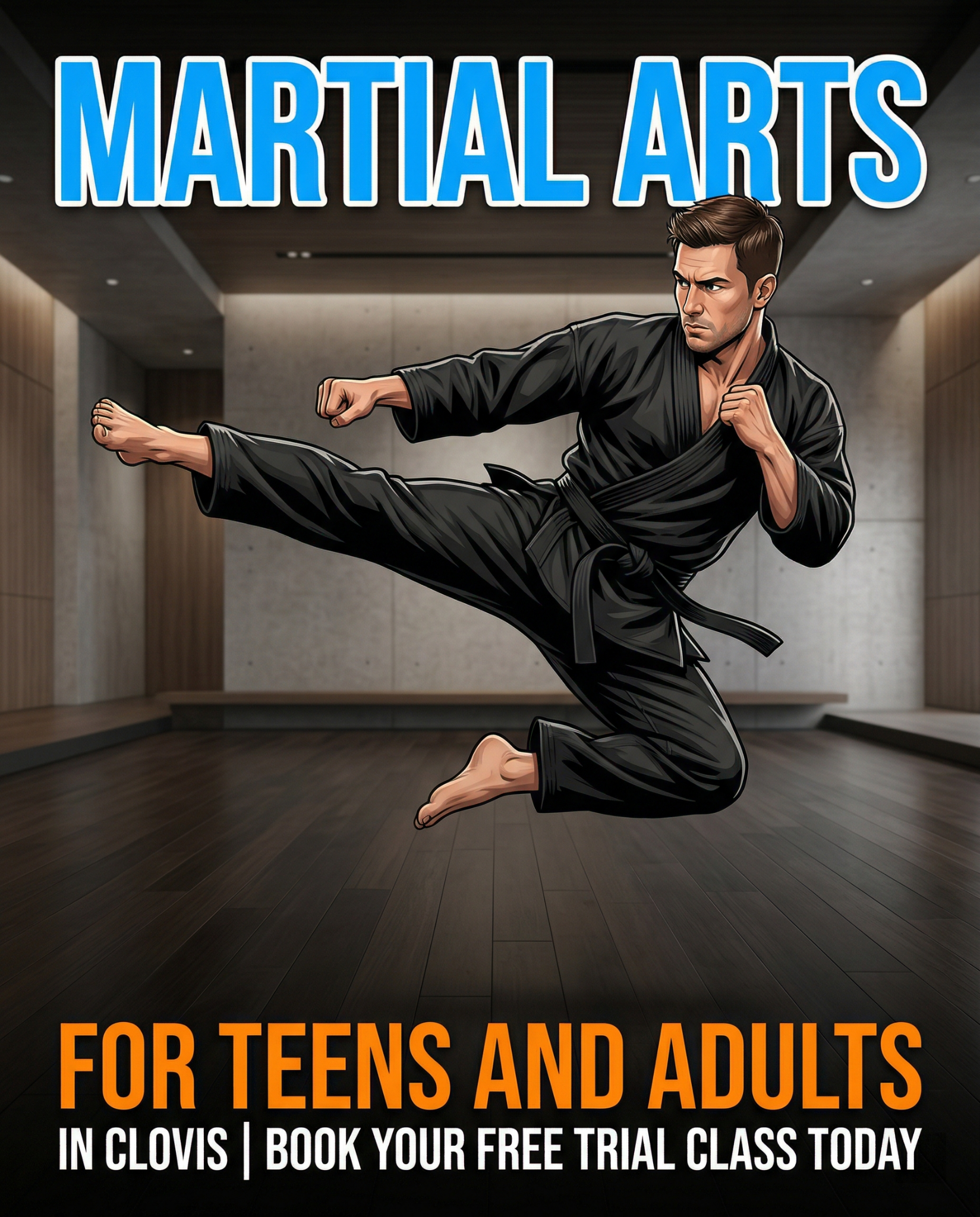 TKE Martial Arts Facebook ad: Free Martial Arts Class in Clovis
