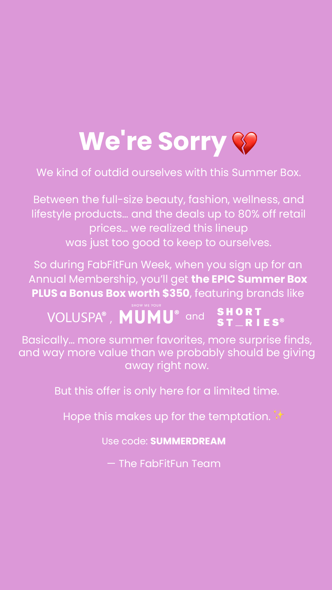 FabFitFun Facebook ad