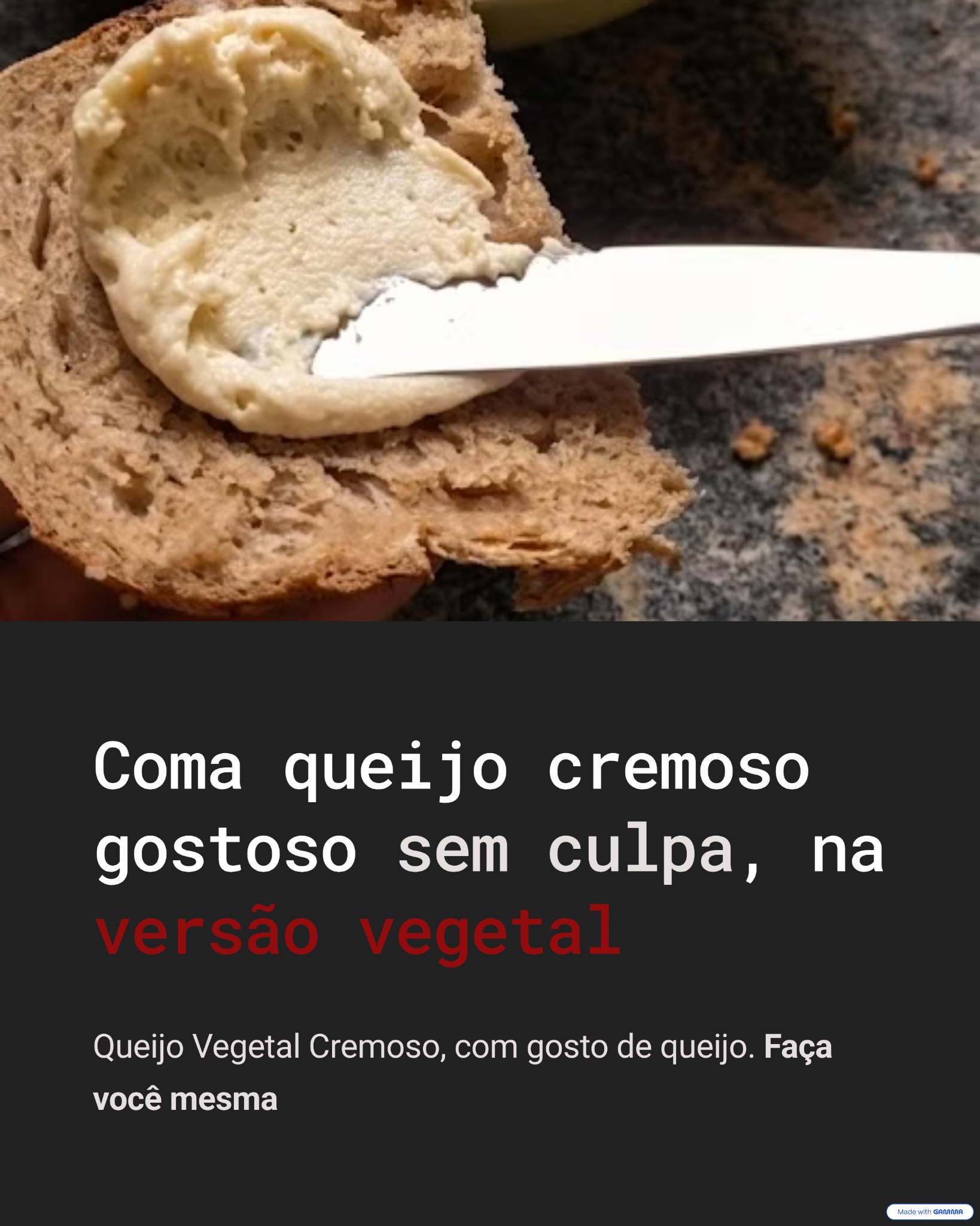 Vegan Cheese Lover Facebook ad: Queijo Vegetal Cremoso - sua solução
