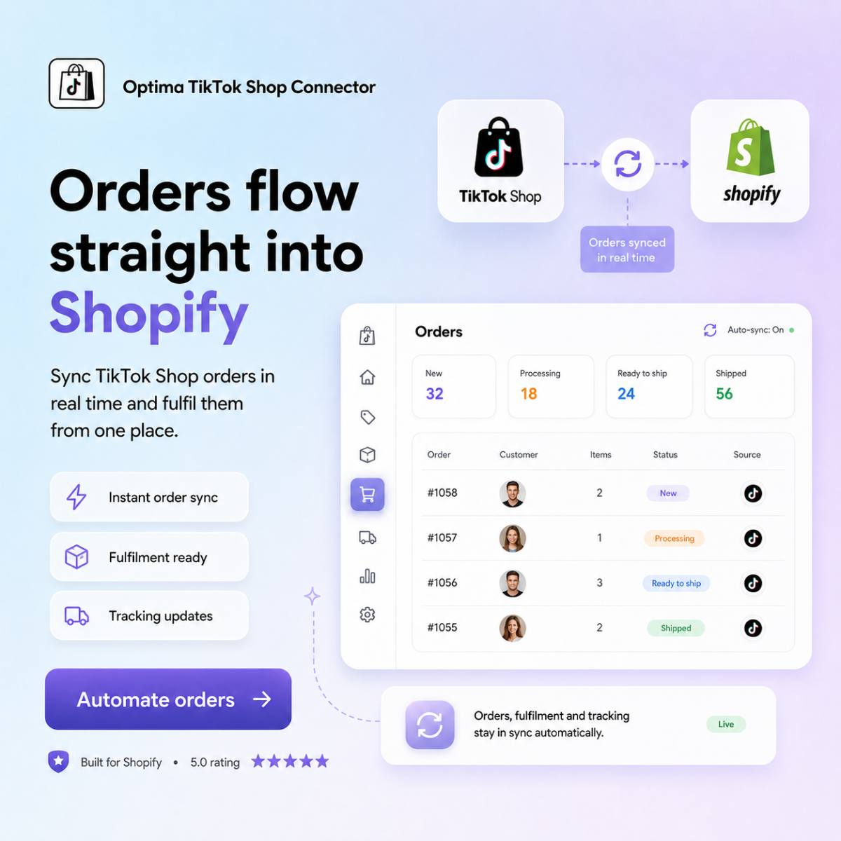Optima Connector Facebook ad: Selling on TikTok Shop?