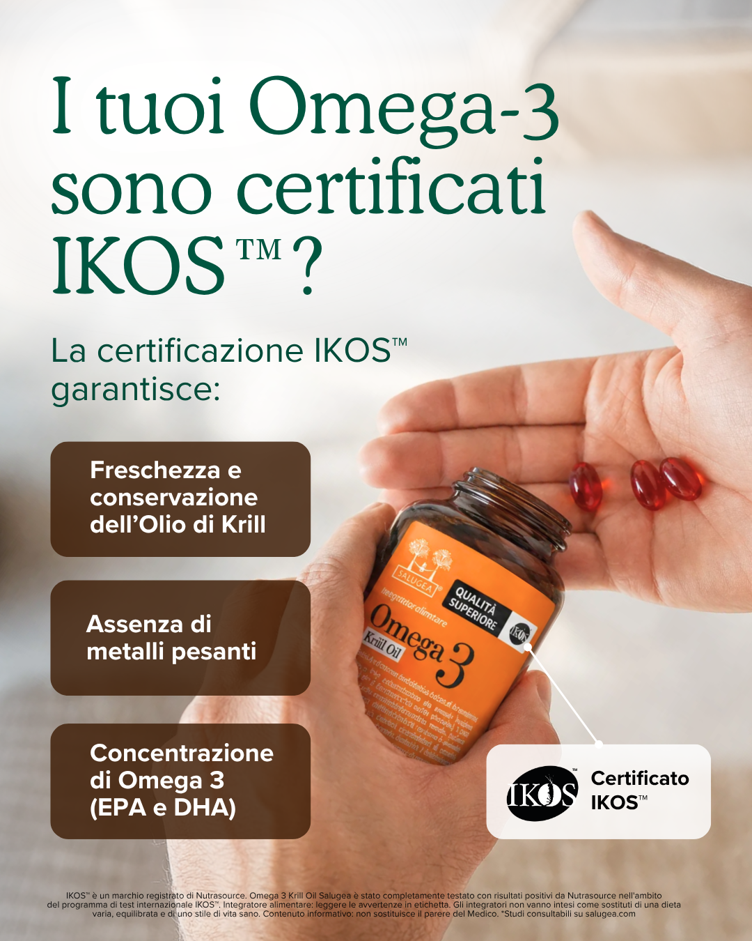 Salugea Facebook ad: Omega 3 senza retrogusto di pesce