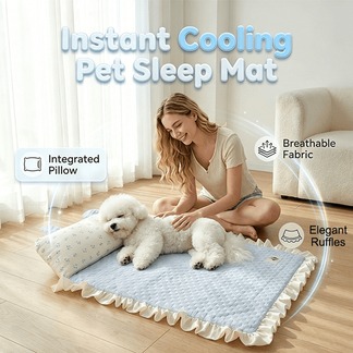 Ktty.fashier Facebook ad: Summer Bestseller! Pet Cooling Mat + Pillow, Over…