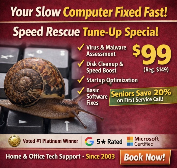 Saskatoon Computers Facebook ad: Is your computer painfully slow?