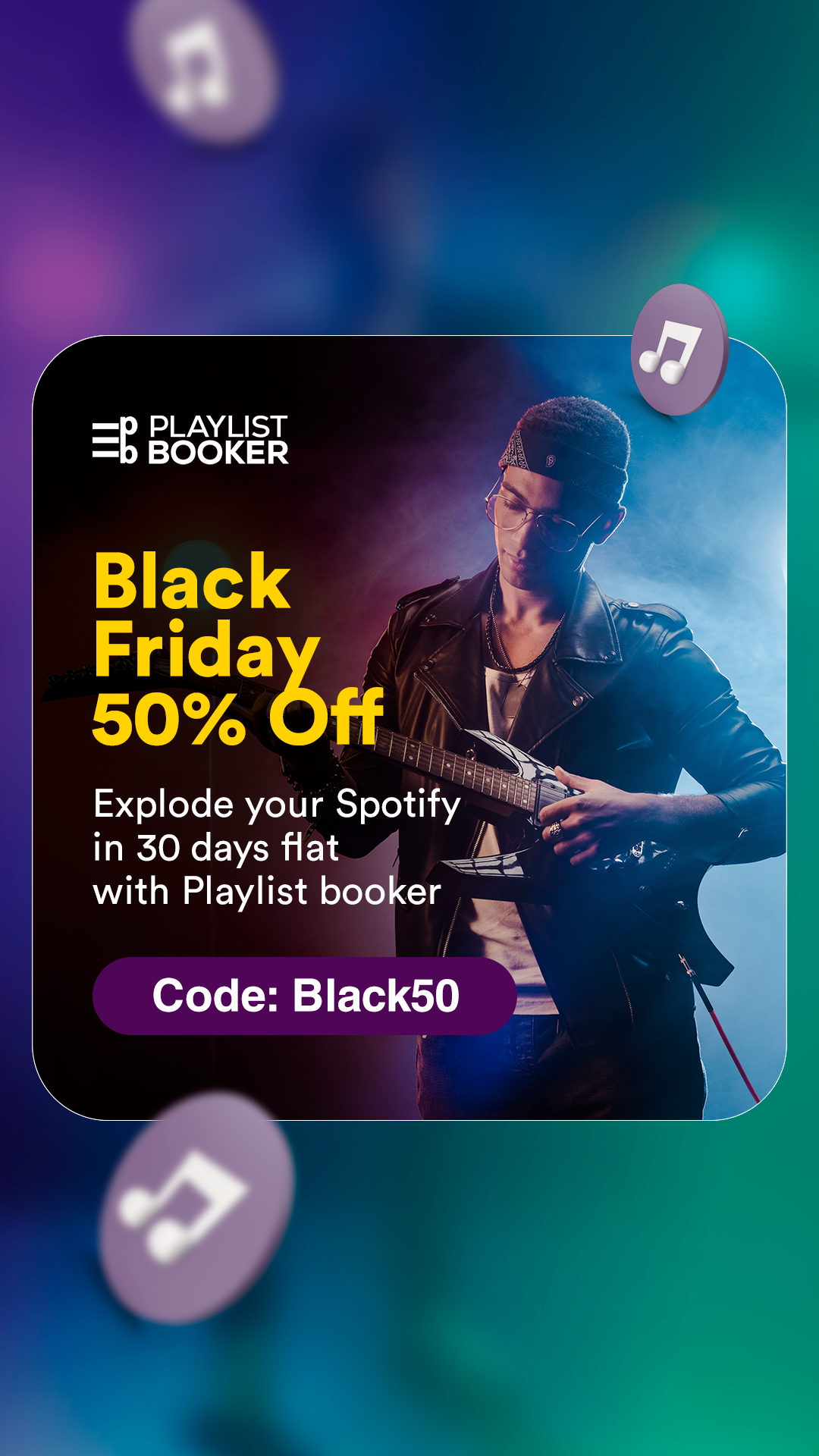 Playlist Booker Facebook ad