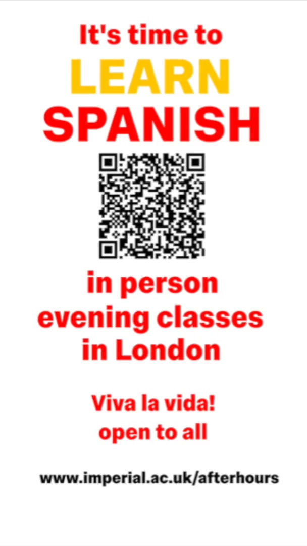 Imperial College Adult Education - Imperial after:hours Facebook ad: It's time to learn Spanish!