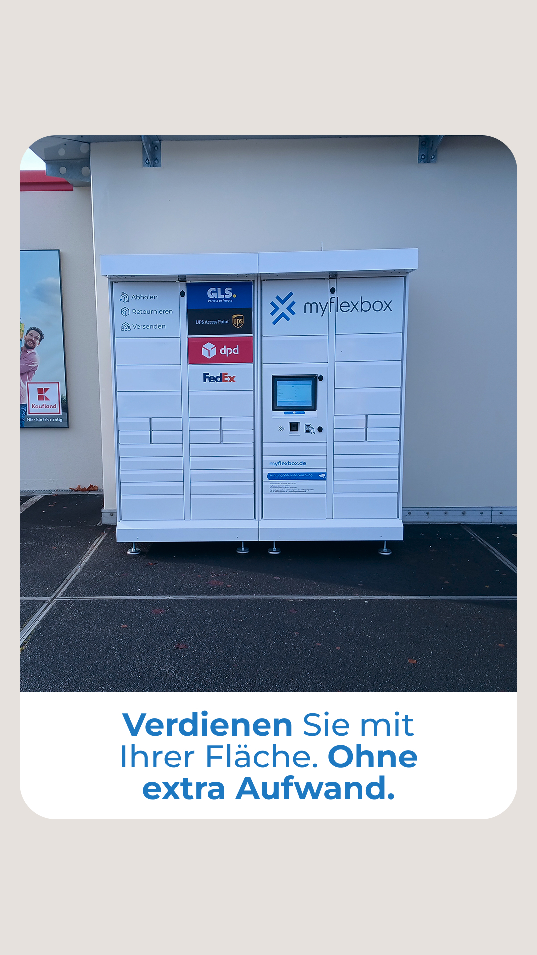myflexbox Facebook ad: Jetzt Fläche vermieten