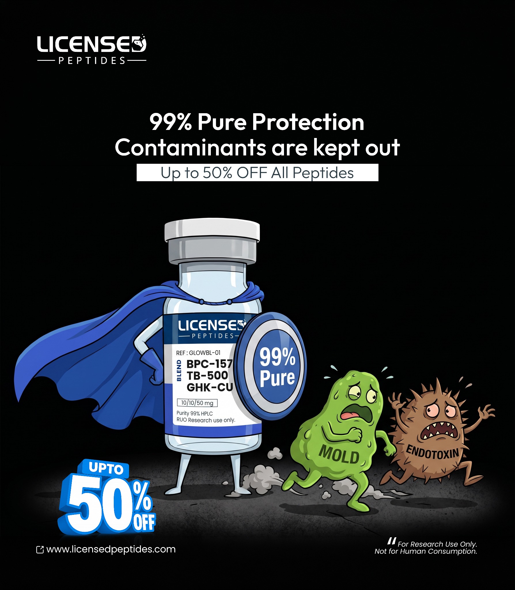 LicensedPeptides.com Facebook ad