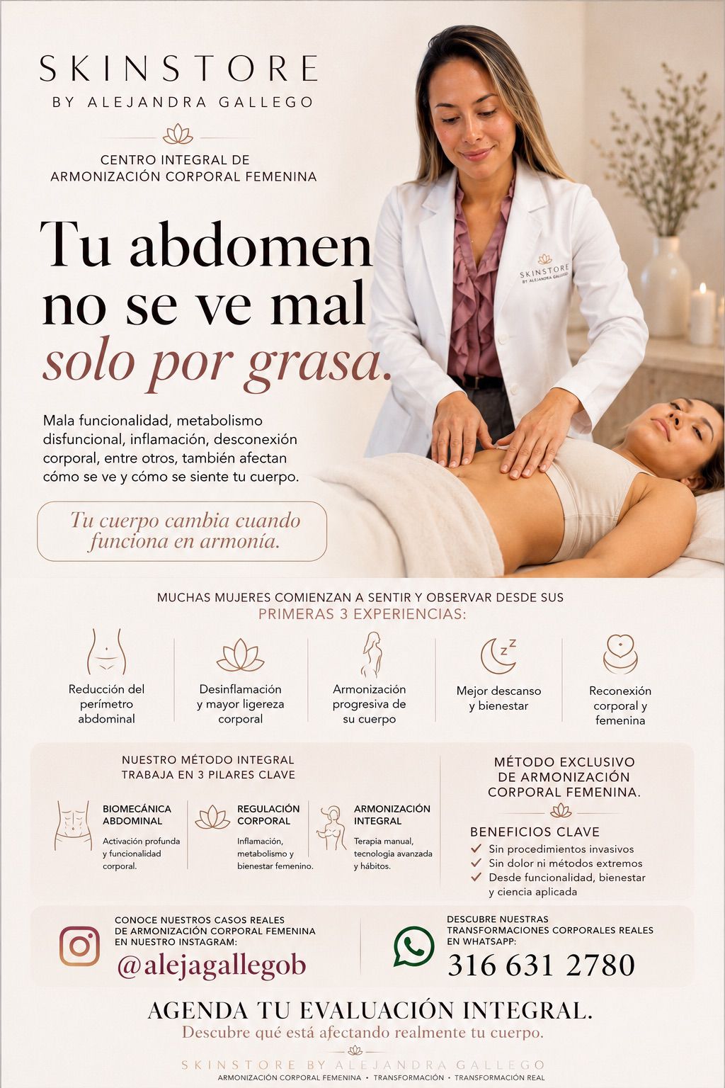Skin Store by Alejandra Gallego Facebook ad: Tu cuerpo cambia cuando funciona en armonía, agenda tu…