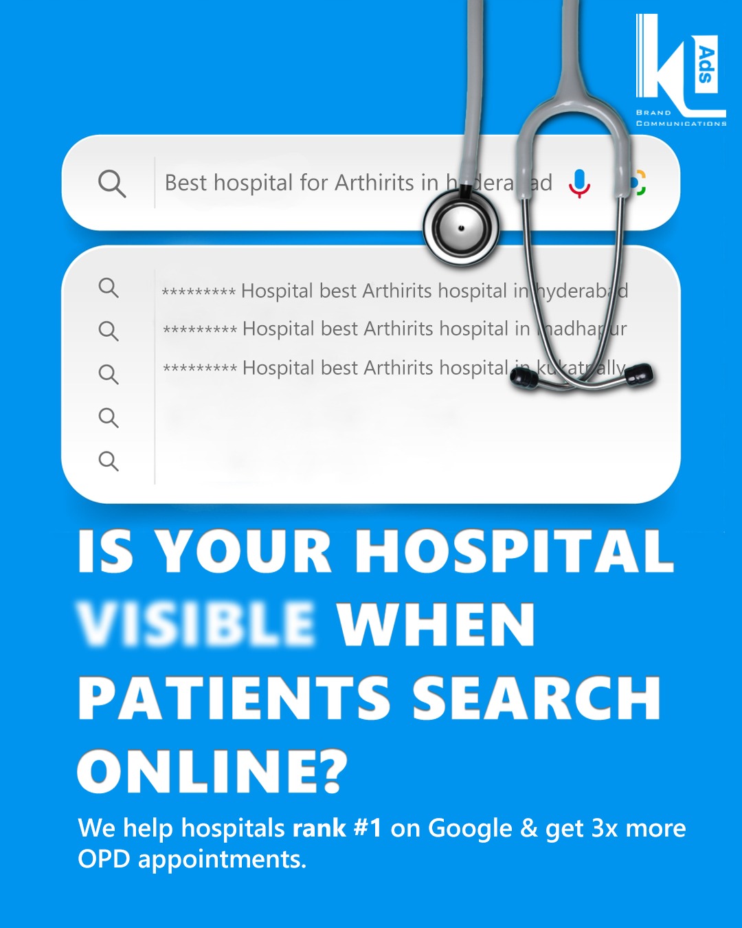 KL Ads India Pvt Ltd-Digital Marketing Agency Facebook ad: Patients are searching for hospitals like yours every…
