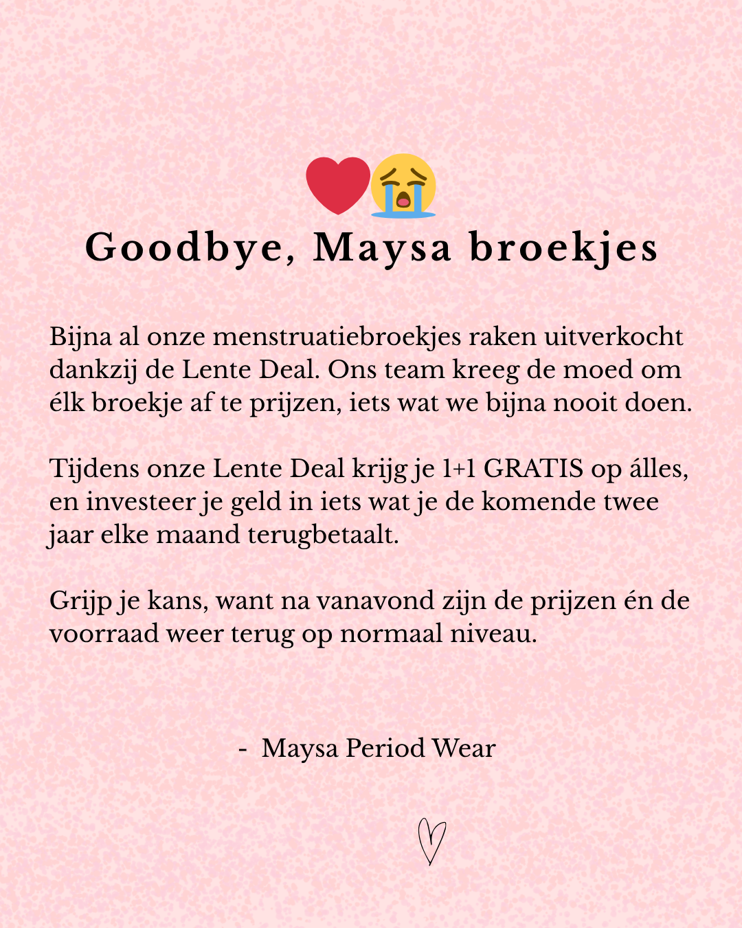 Maysa's Period Facebook ad