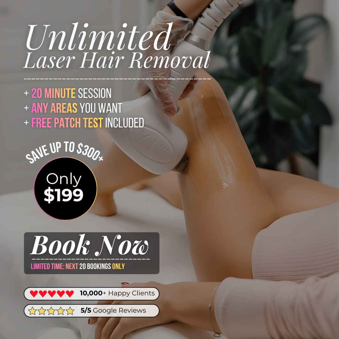 SER Aesthetics Facebook ad: Unlimited Laser Hair Removal Session for $199