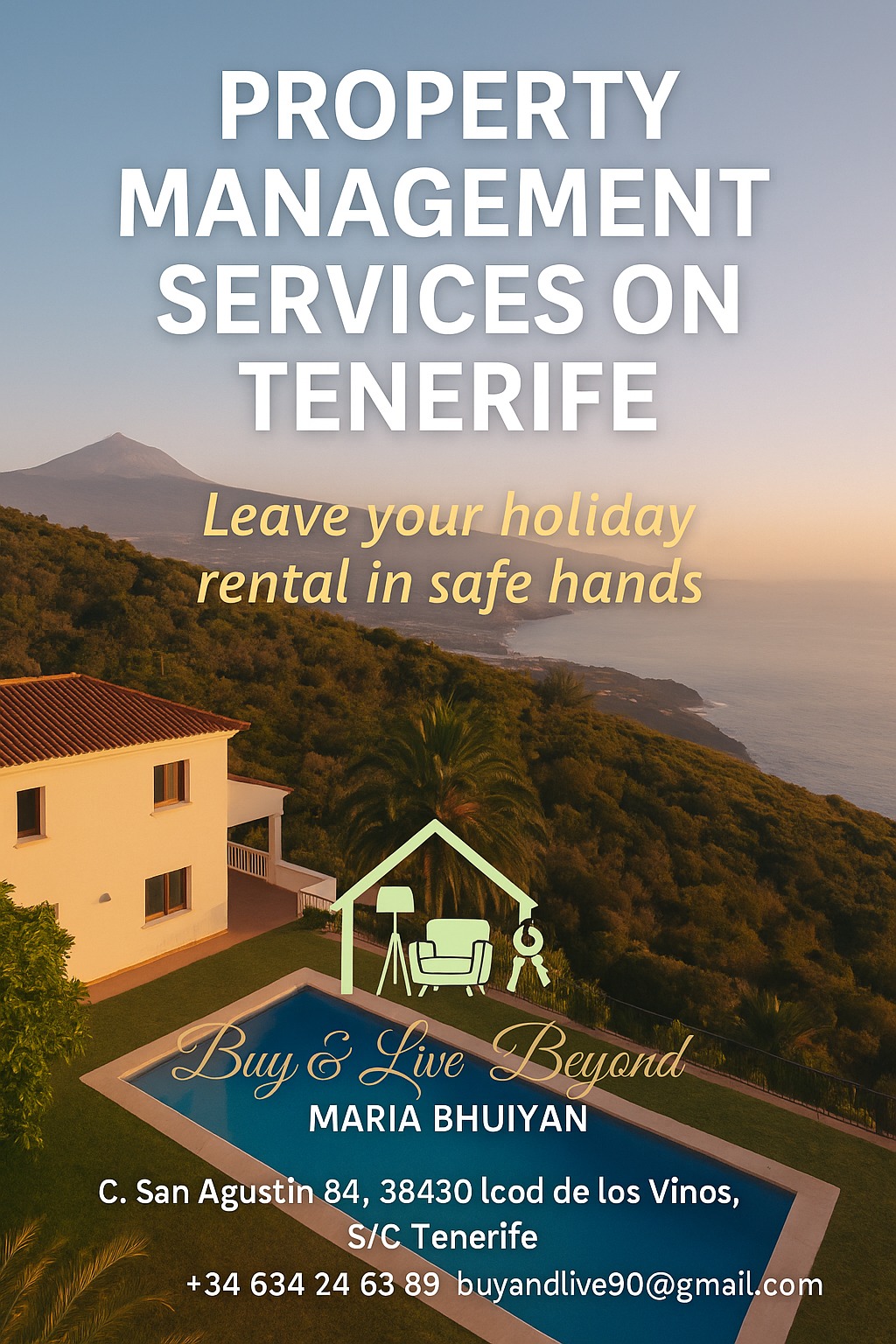 Buy & Live-Beyond Real Estate Spanien Facebook ad: Deine Ferienimmobilie auf Teneriffa, ich mache alles für…