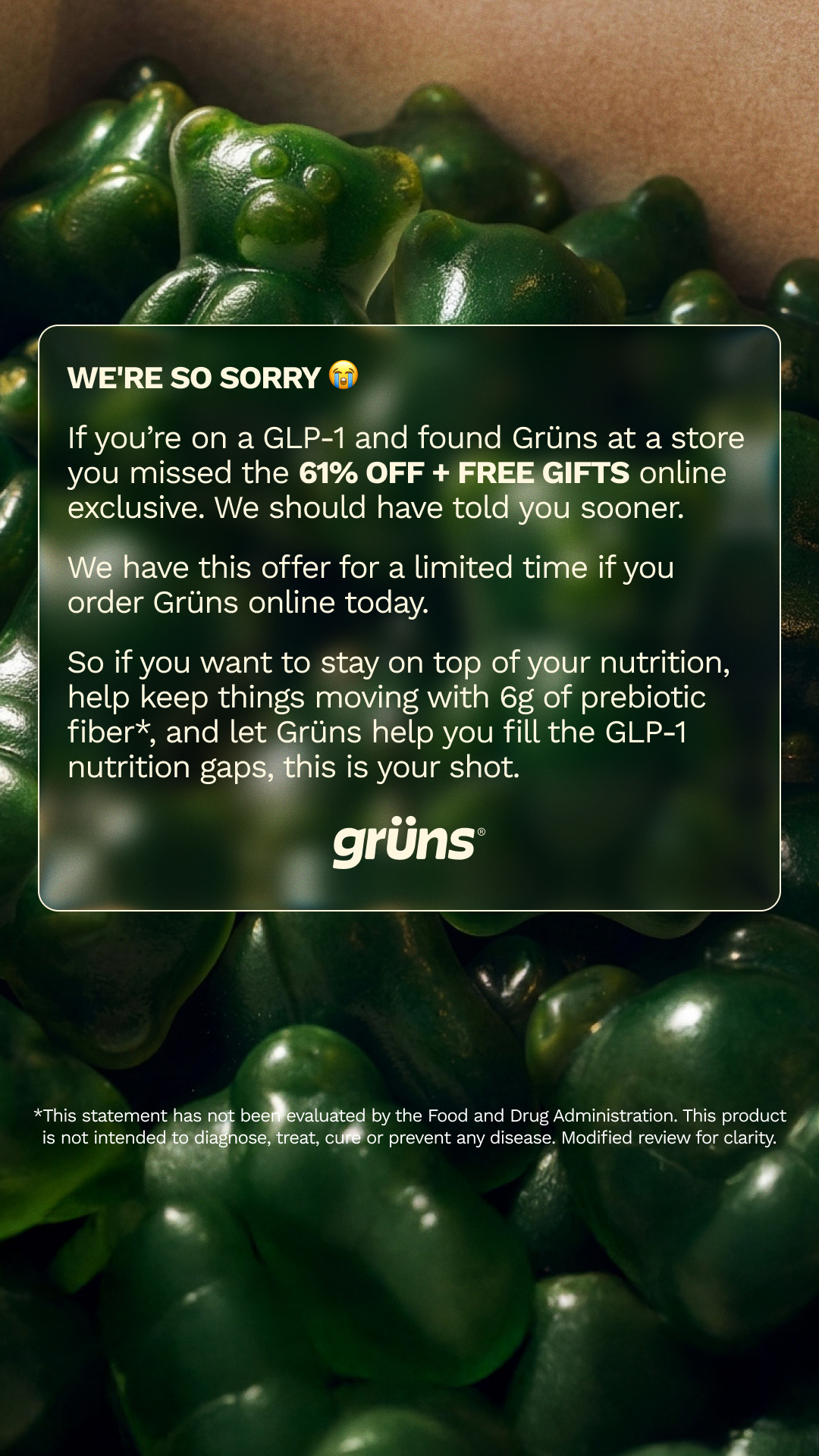 Grüns Facebook ad