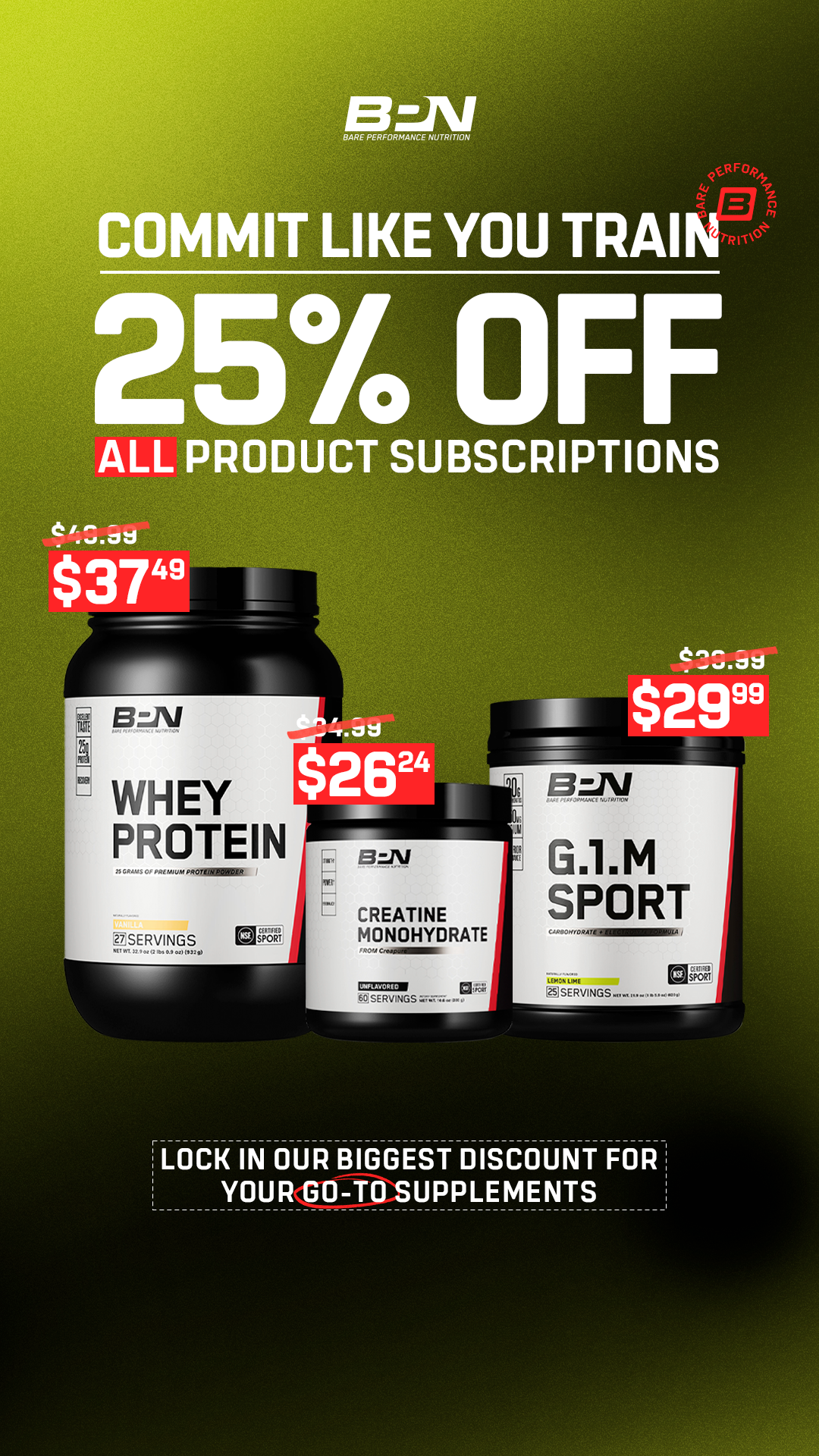 Bare Performance Nutrition Facebook ad
