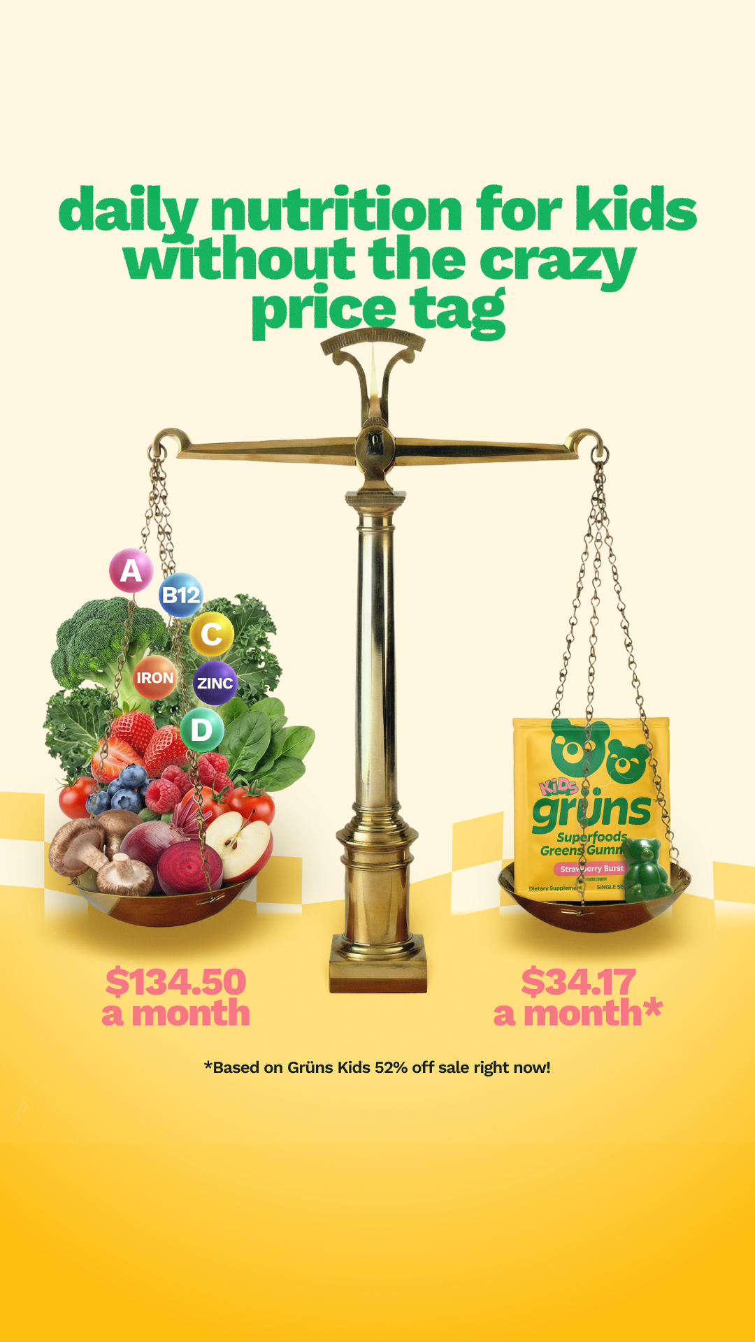 Grüns Kids Facebook ad