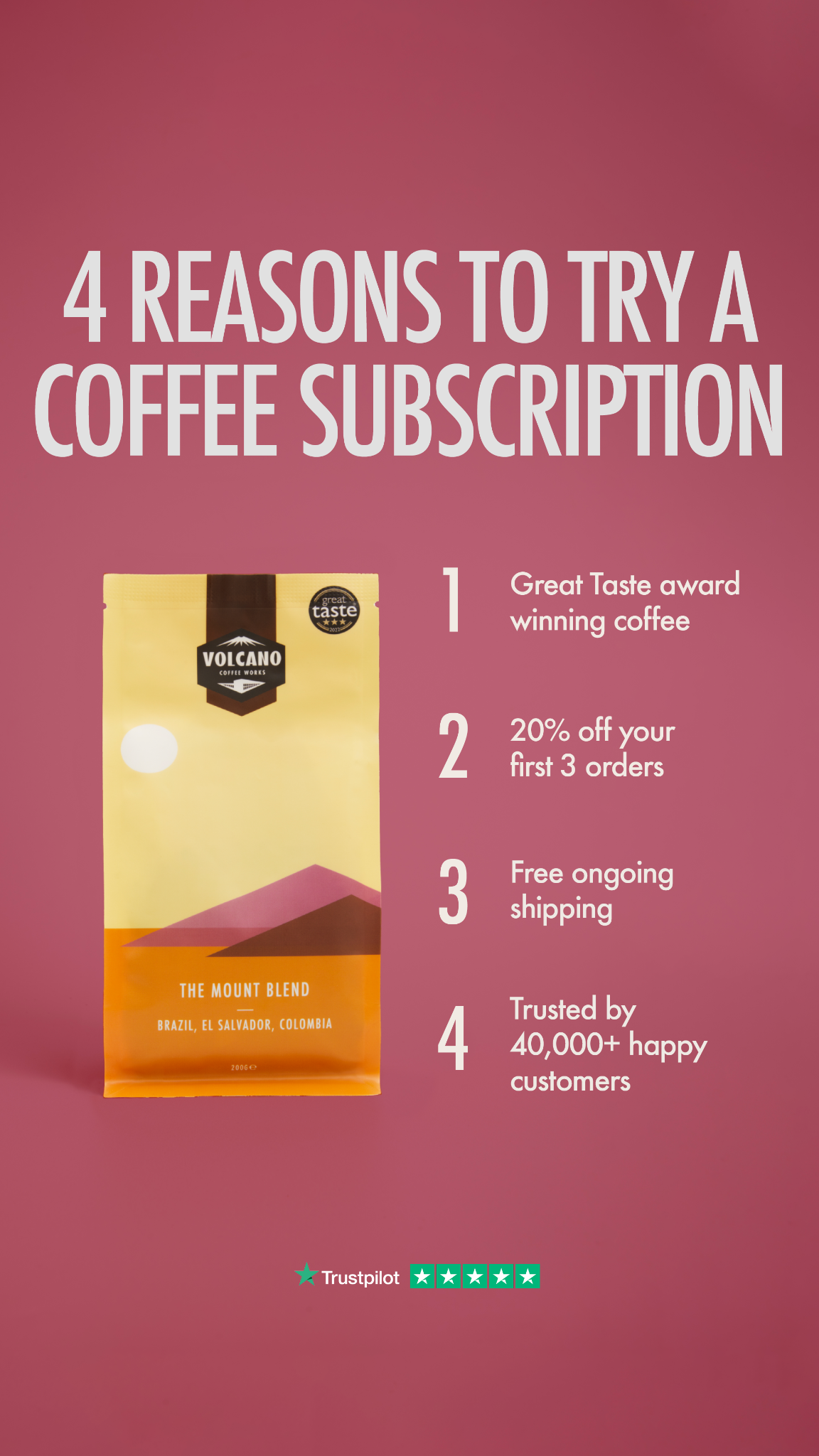 Volcano Coffee Works Facebook ad from Jul 27, 2026