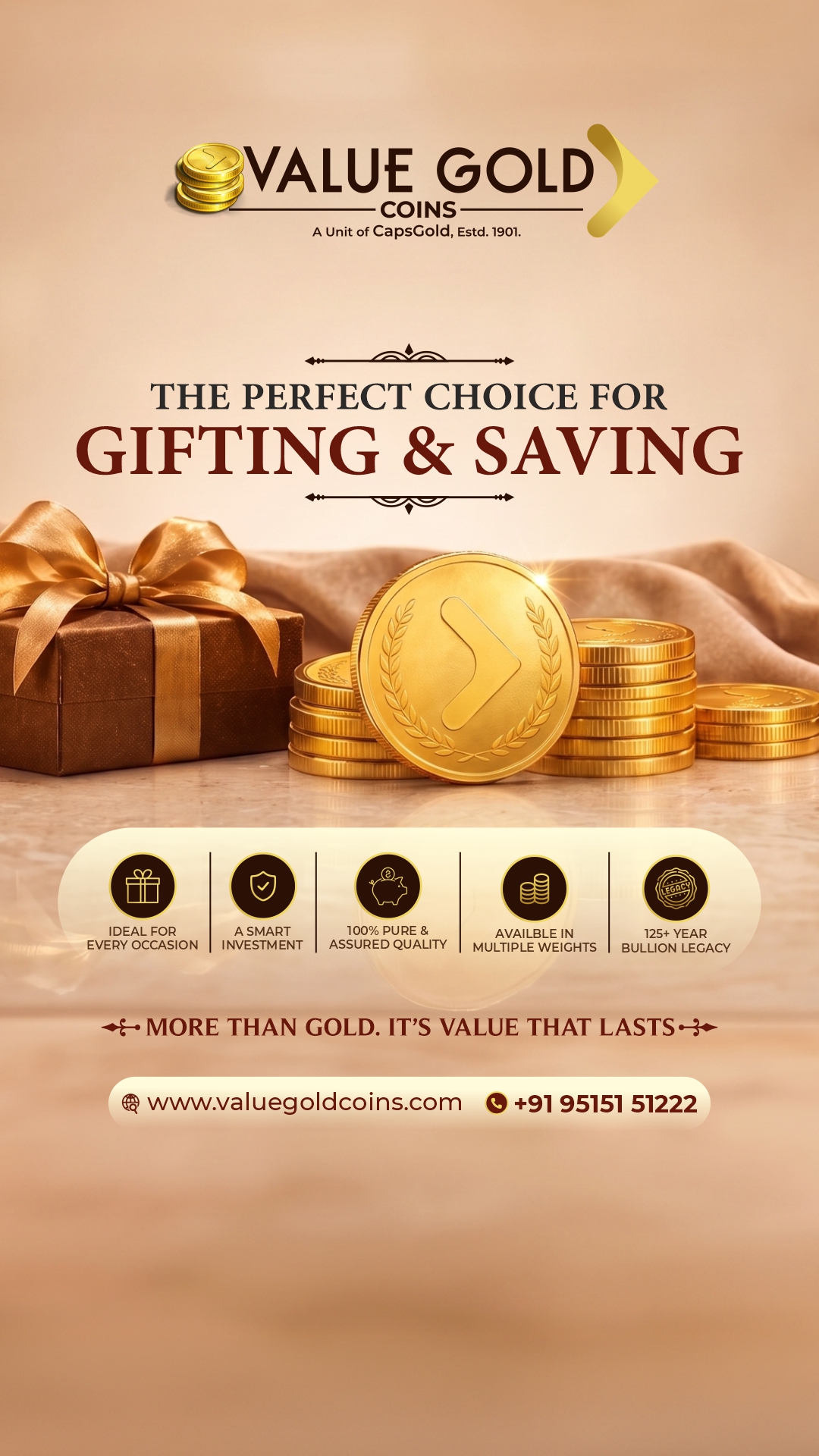 Value Gold Coins Facebook ad from Jul 30, 2026