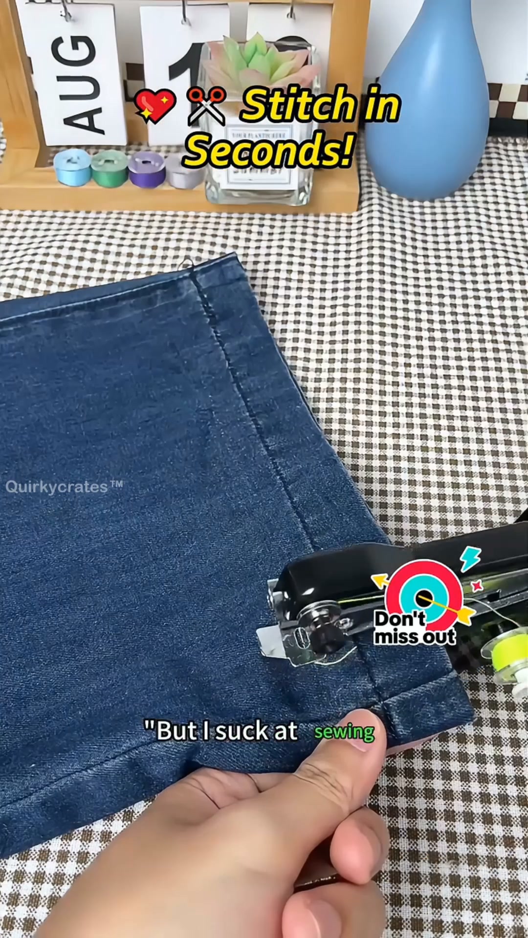 Quirkycrates Facebook ad: Got a loose hem, ripped seam, or small…