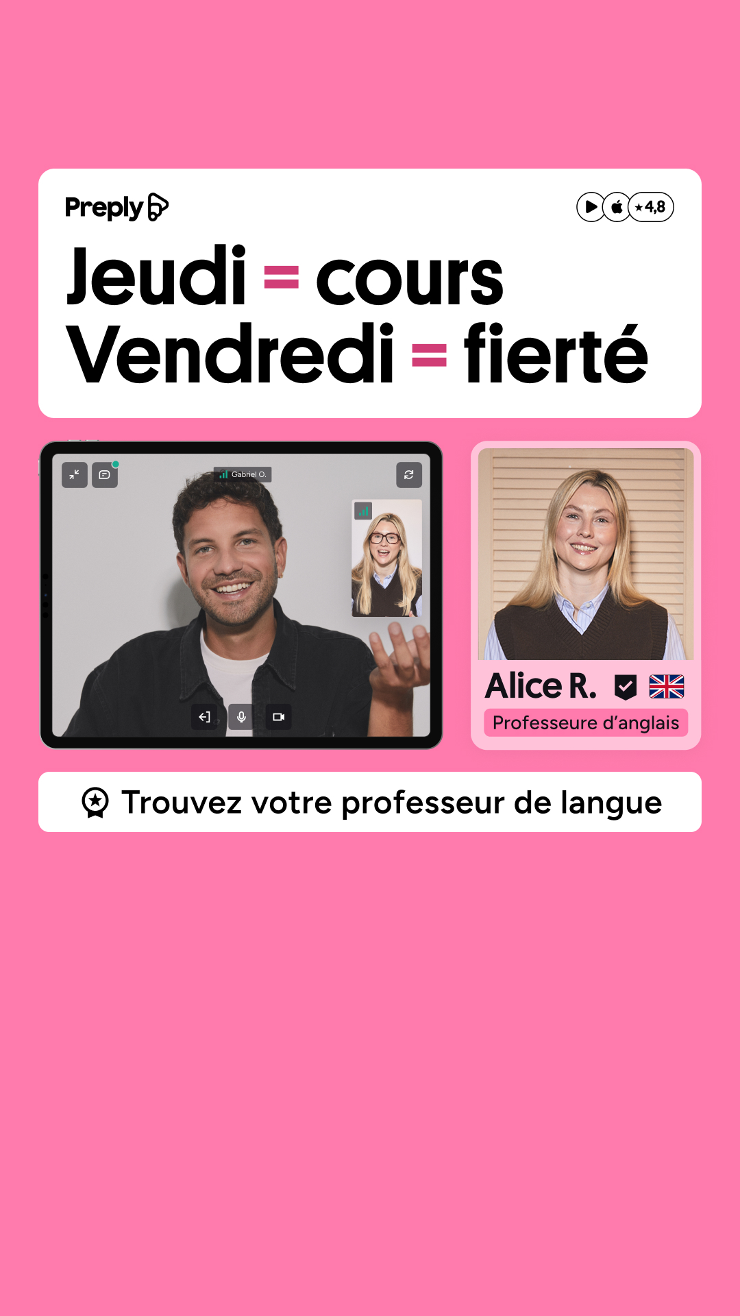 Preply Facebook ad