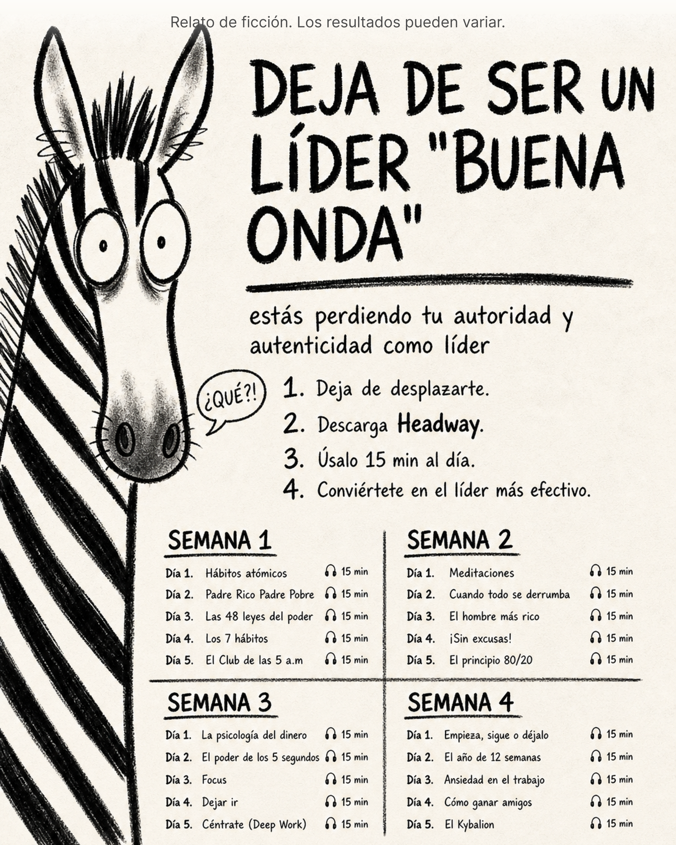 Headway: App de crecimiento diario Español Facebook ad: El CEO promedio lee 52 libros al año, Headway te lleva ahí