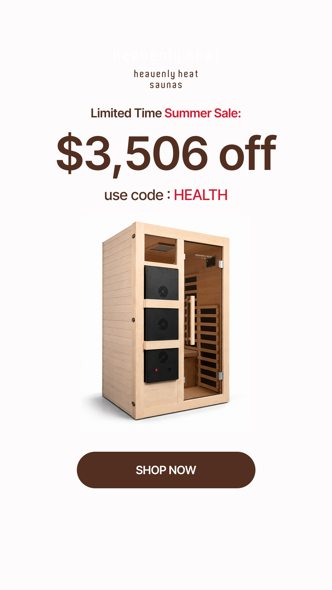 Heavenly Heat Saunas Facebook ad