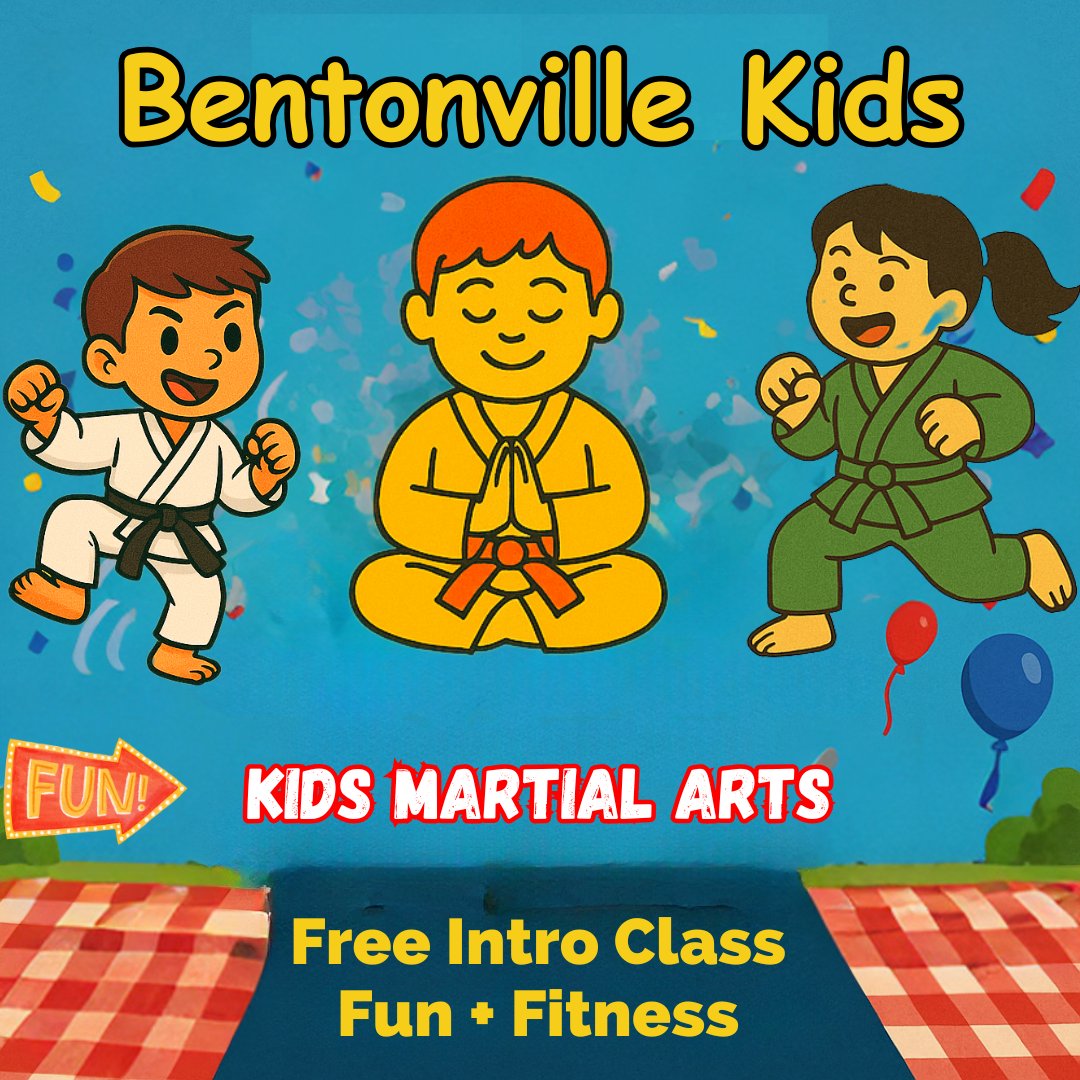 Eternal Warrior Brazilian Jiu-Jitsu Facebook ad: Bentonville Parents, Free Martial Arts Class for Kids!