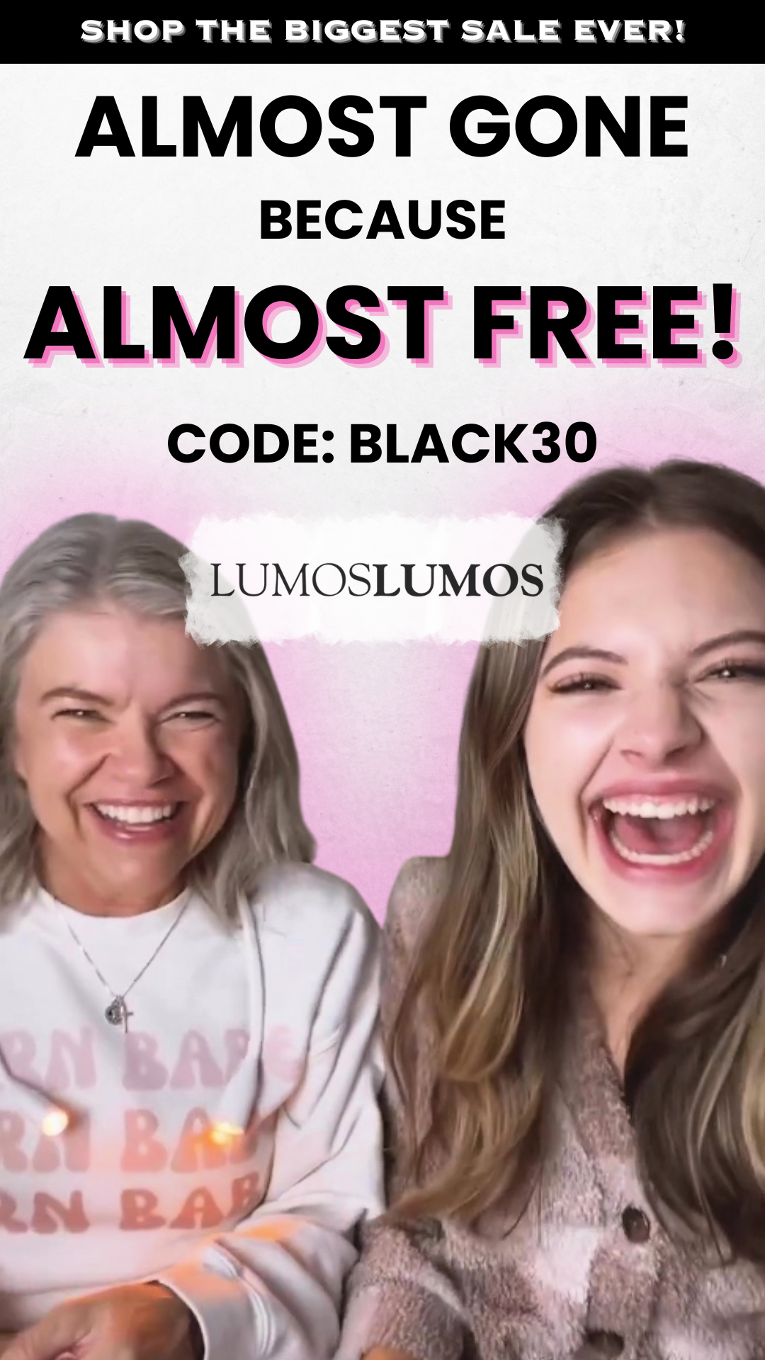 Lumos Knitting Light Facebook ad: Over 82% Lumos Lights Gone