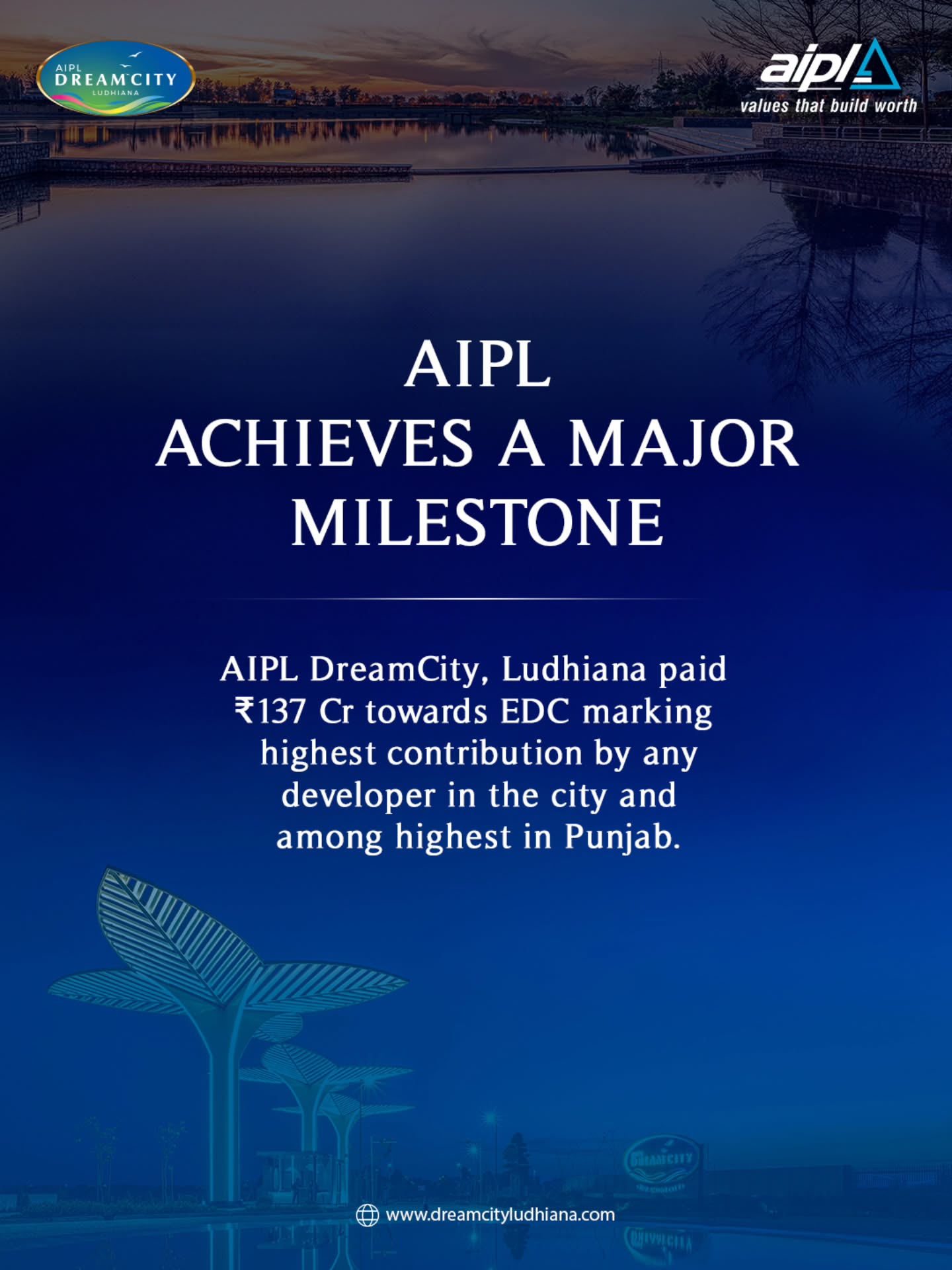 AIPL DreamCity, Ludhiana Facebook ad: AIPL DreamCity, Ludhiana marks a significant milestone with…