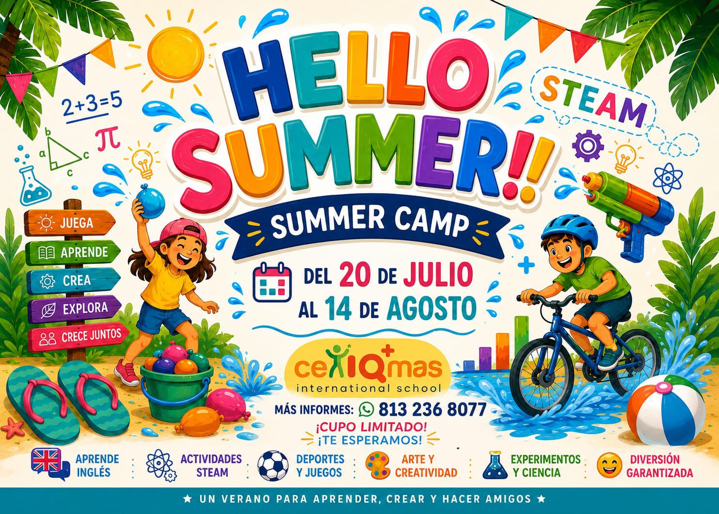 IQ+ Centro de Alto Rendimiento Académico Facebook ad: *Hello Summer!*