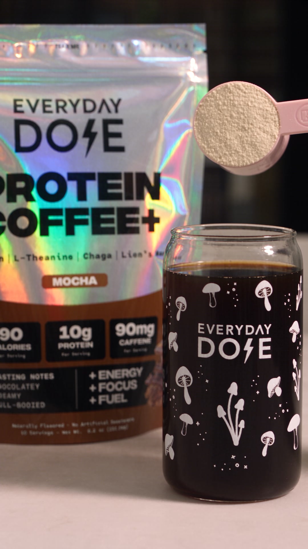 Everyday Dose Facebook ad: High Protein Coffee That Does More For You