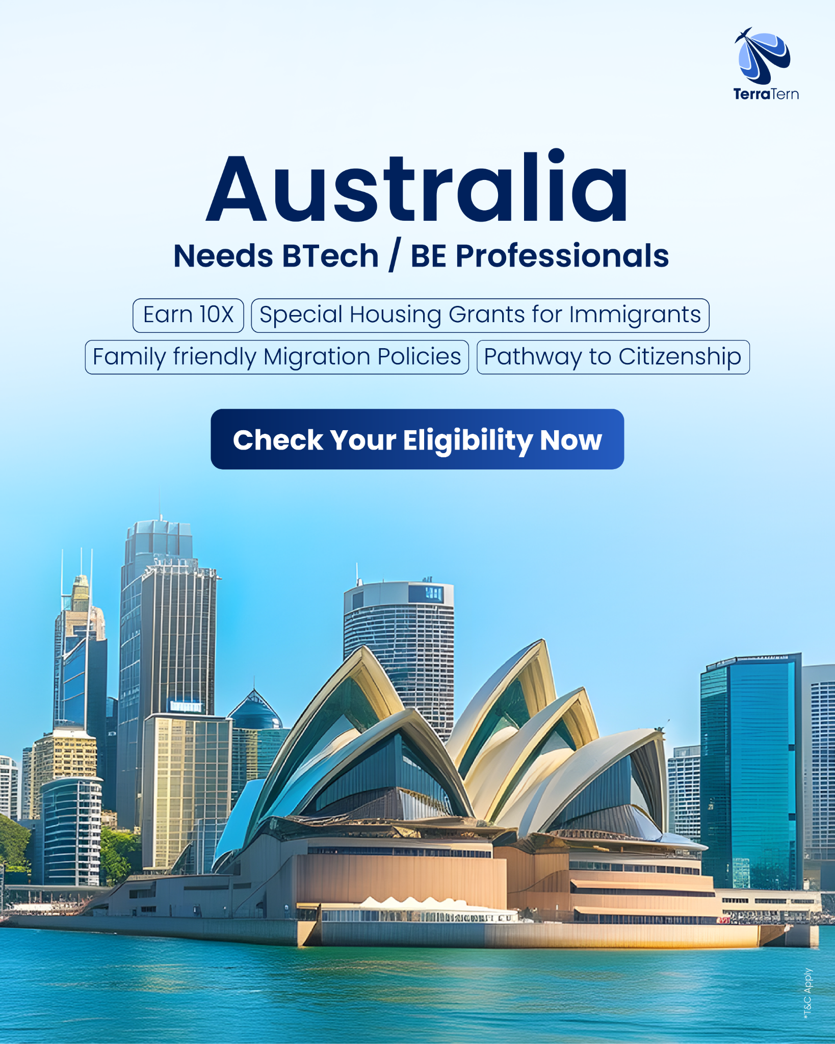 TerraTern- One Stop Solution to Global Mobility Services Facebook ad: Get your Australia PR in just 6 months