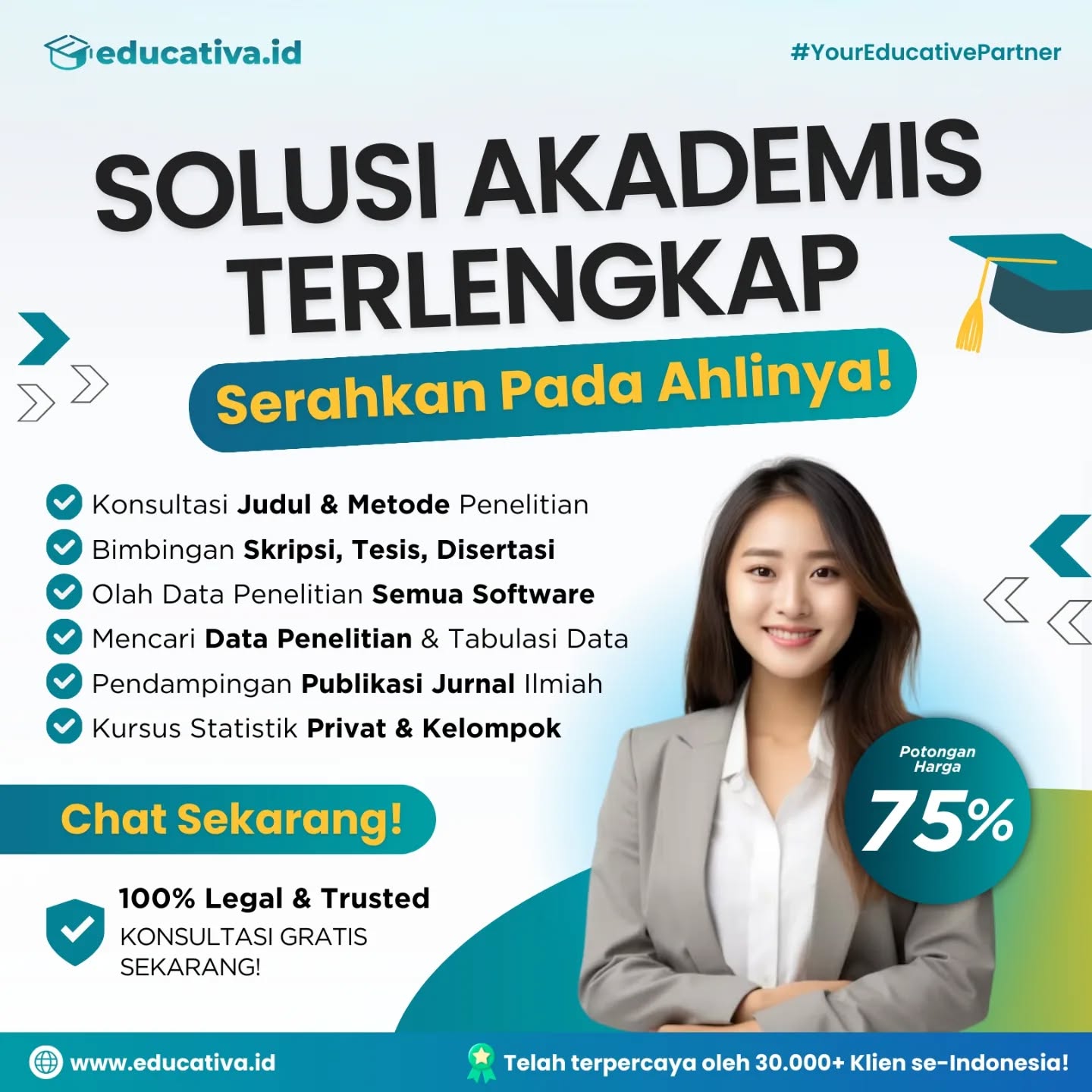 Educativa.id Facebook ad: Susun & Publish Jurnal Tanpa Drama!