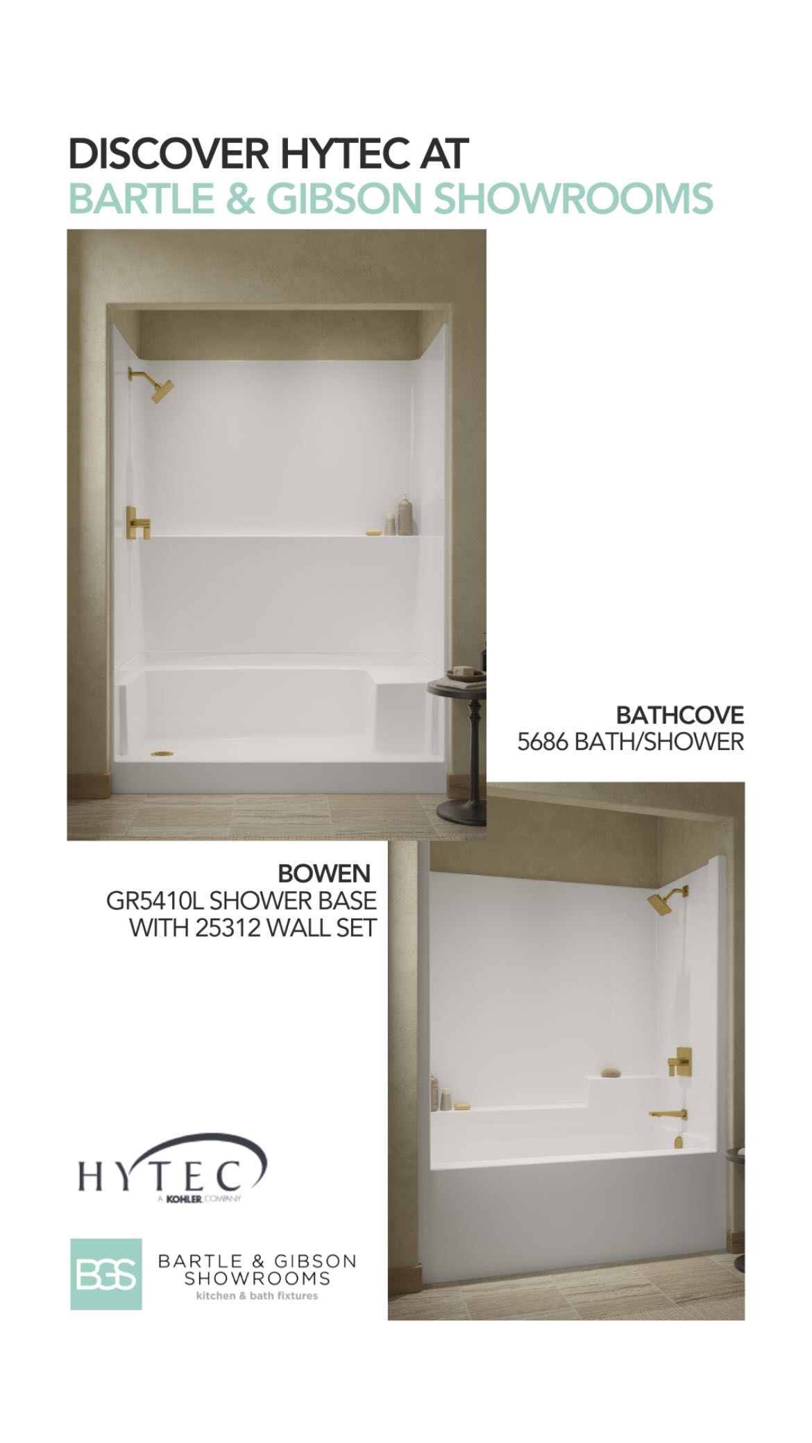 Bartle & Gibson Showrooms Facebook ad: HYTEC | Kohler | Bartle & Gibson Showroom