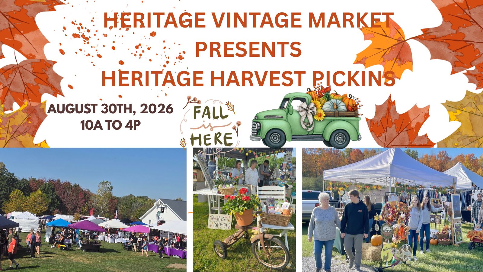 Olde Heritage Vintage Market Facebook ad: 'Heritage Harvest Pickins' Fall Market