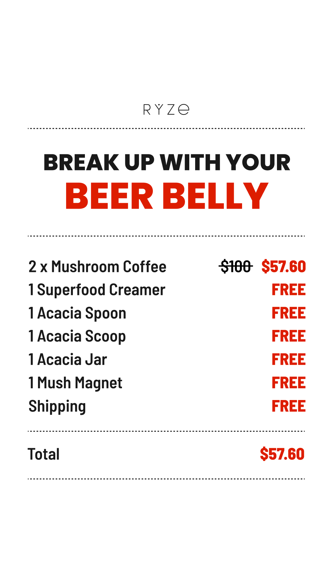 RYZE Superfoods Facebook ad