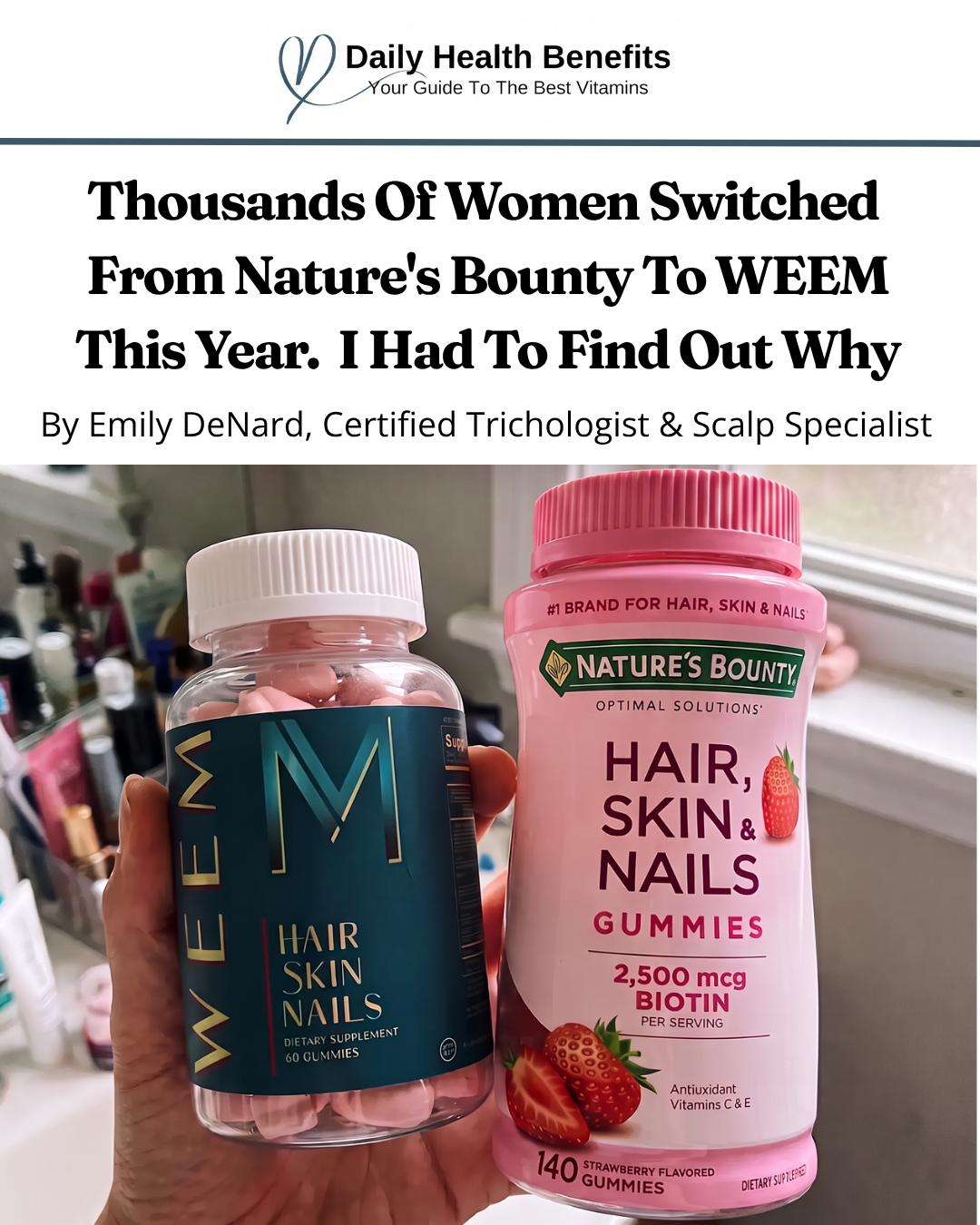 Certified Trichologist & Scalp Specialist Emily DeNard, Emunah Beauty Facebook ad