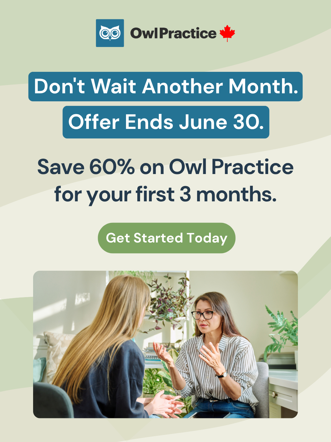 Owl Practice Facebook ad: Save on Your EHR Now