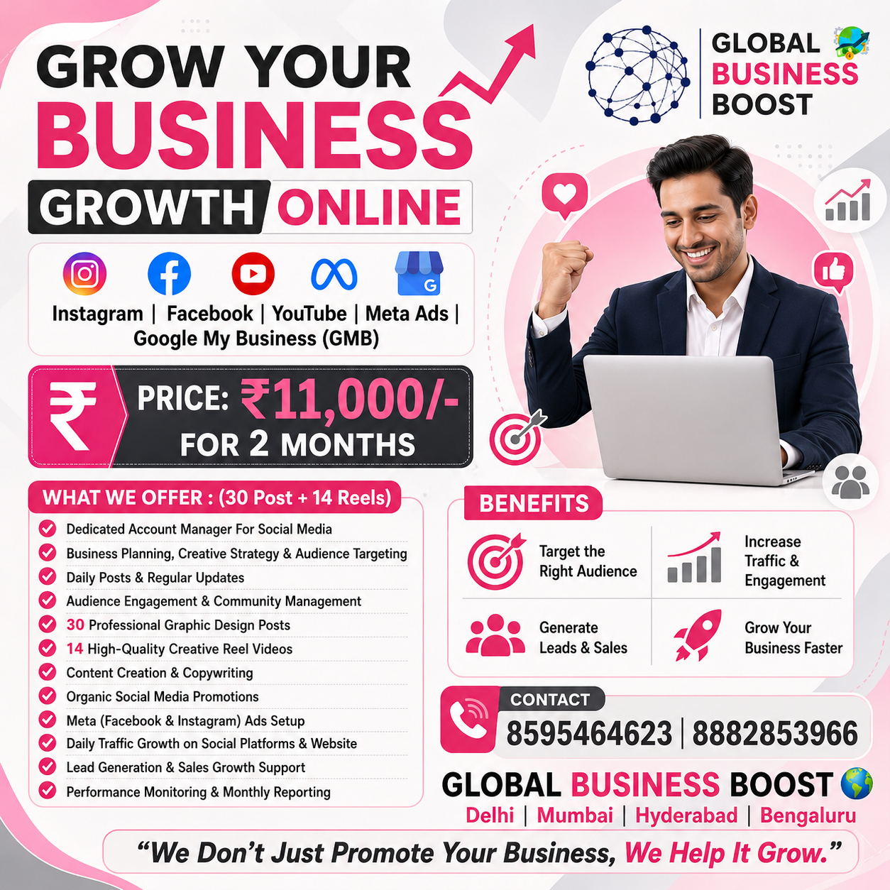 Global Business Boost Facebook ad: Hire Social Media Marketing Expert