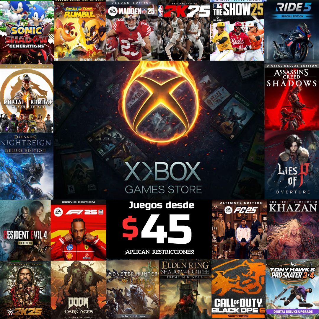 GAMES STORE México Facebook ad: VIDEOJUEGOS PARA XBOX ONE/360/SERIES Y PC