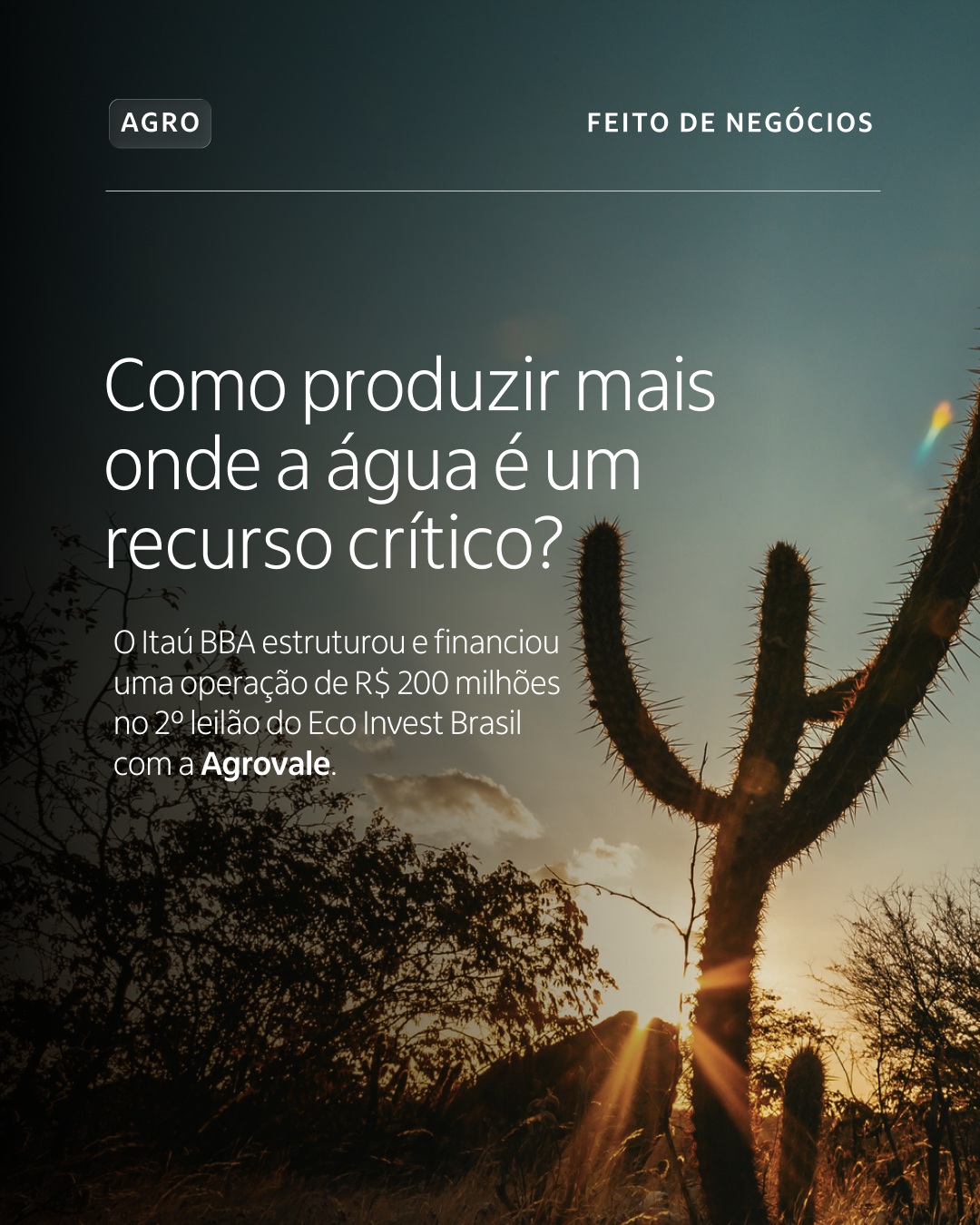 Itaú BBA Facebook ad: O Itaú BBA estruturou e financiou uma operação…