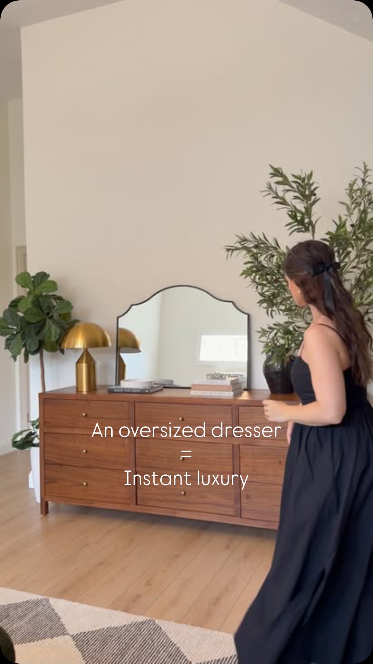 Homebyxi Facebook ad: An oversized dresser = instant luxury.