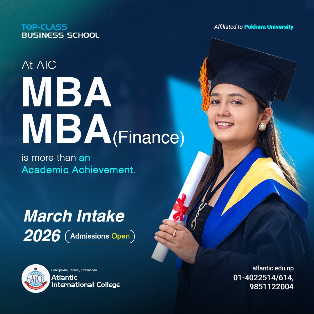 Atlantic International College-AIC Facebook ad: Admissions Open for MBA and MBA-Finance.