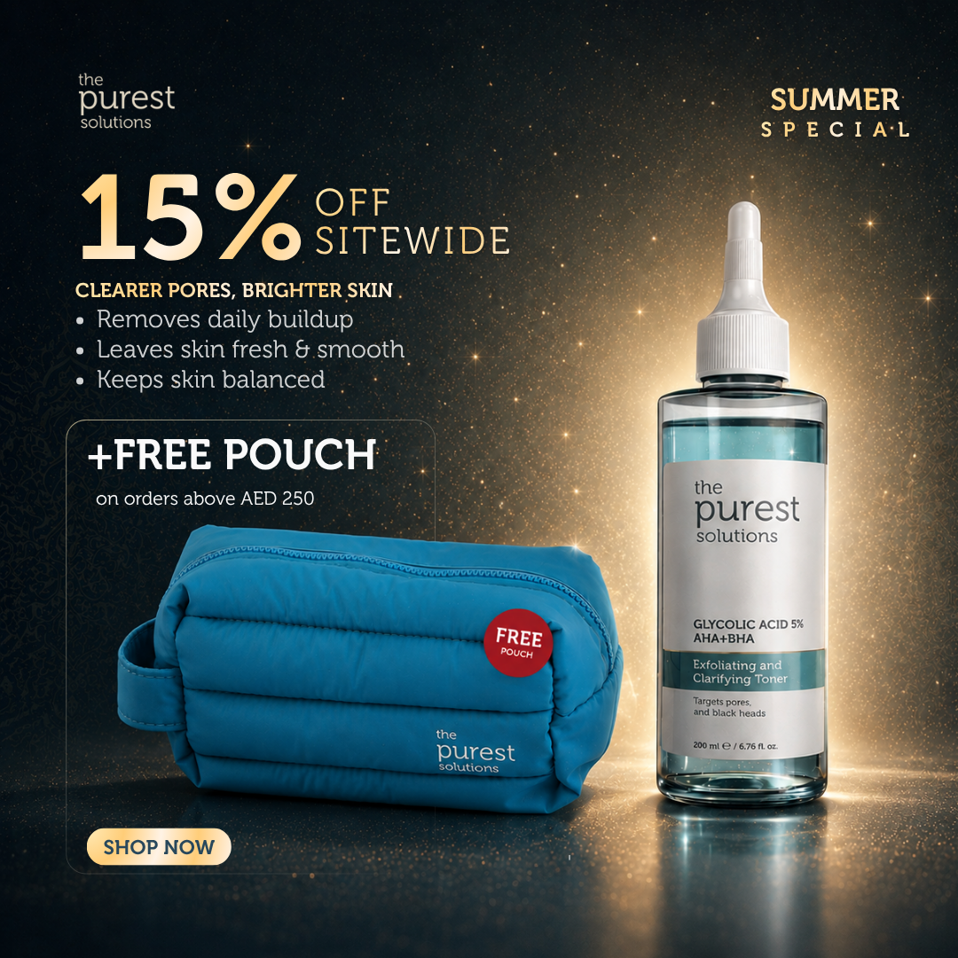The Purest Solutions ME Facebook ad: Summer Sale - 15% OFF + Free Gift