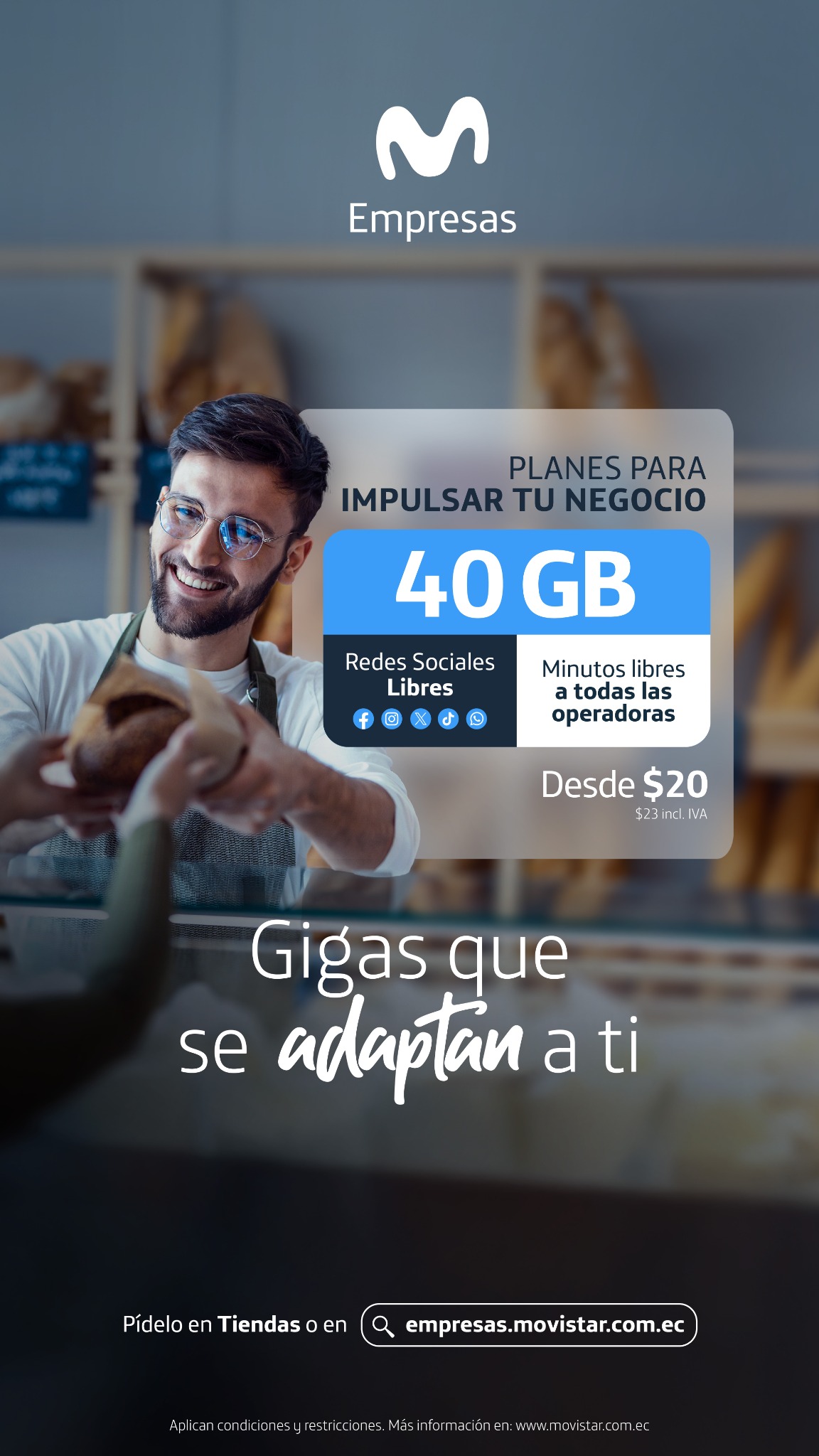 Movistar Empresas Ecuador Facebook ad from May 18, 2026