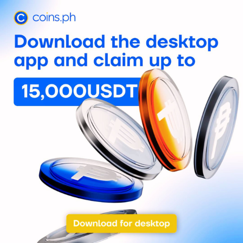 Trade TV Facebook ad: Join Coins.ph Desktop and unlock your gift, up to 15,000…