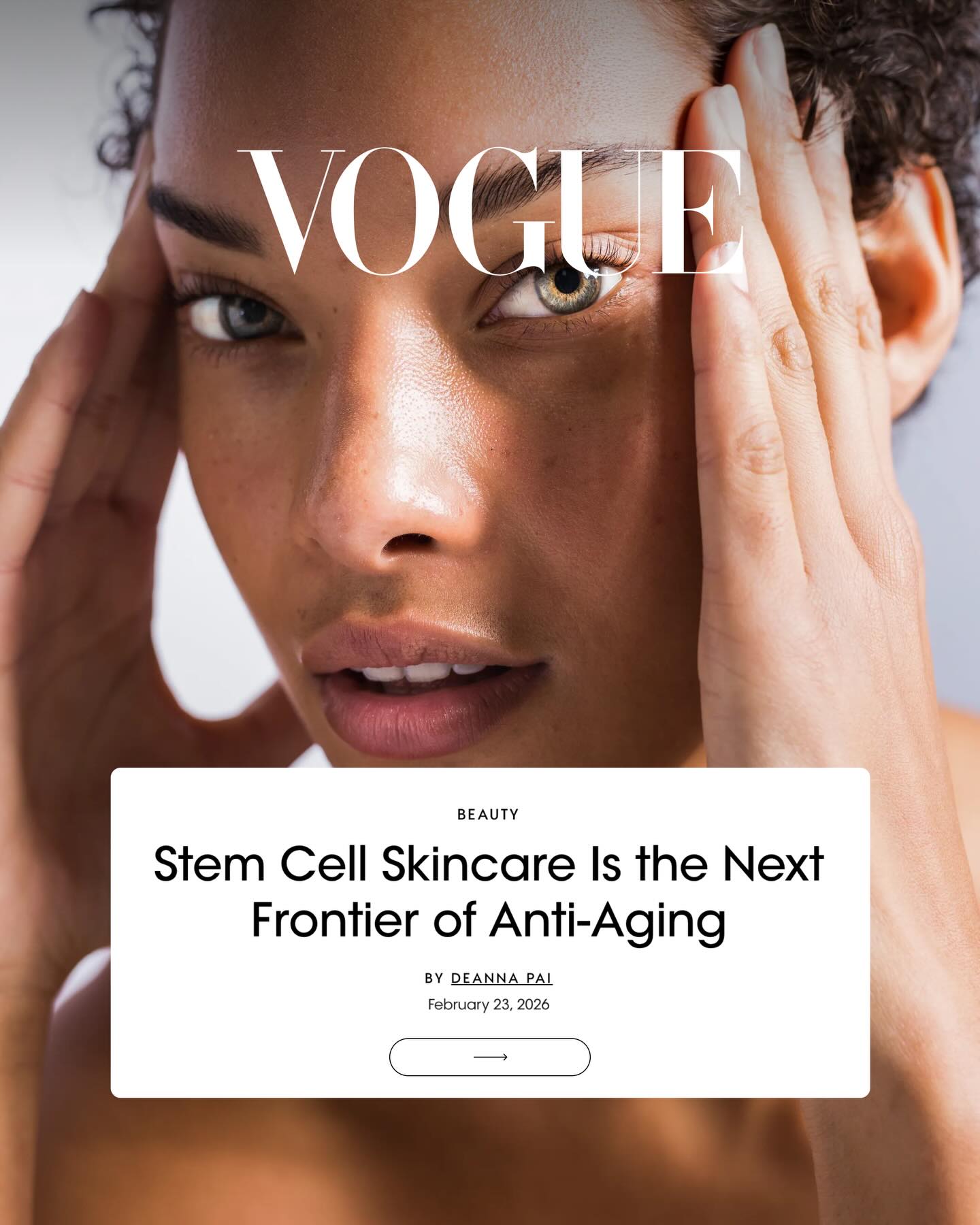 Symbiome Facebook ad: The Answer is @voguemagazine Best Stem Cell Serum…