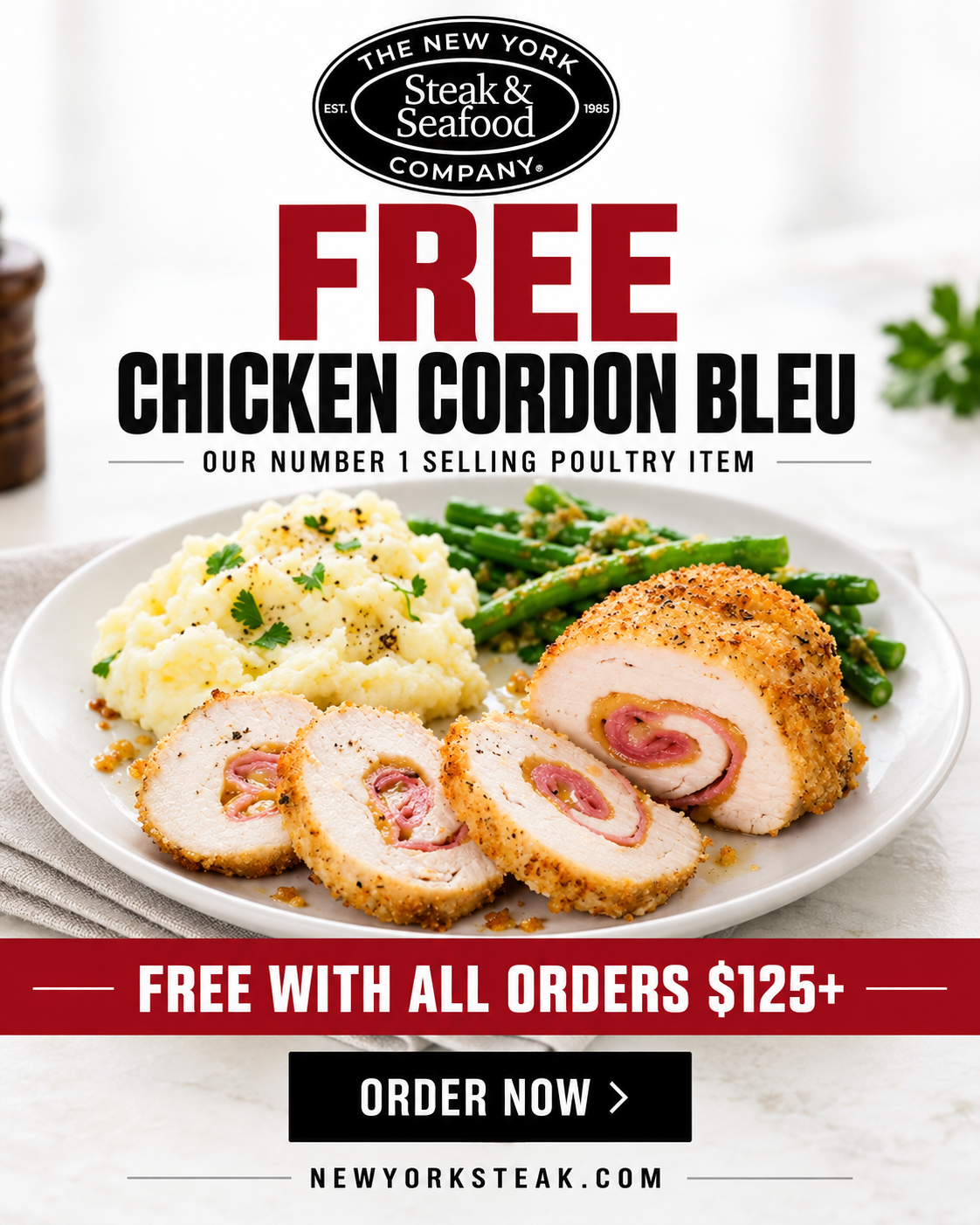 The New York Steak & Seafood Company Facebook ad