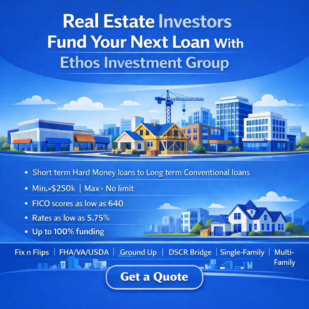 ETHOS Investment Group Facebook ad: Loans For Real Estate Investors