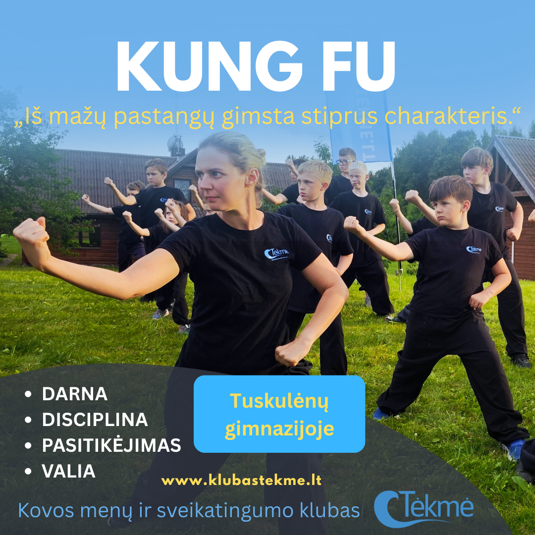 Kovos menų ir sveikatingumo klubas Tėkmė Facebook ad: Kung Fu vaikams